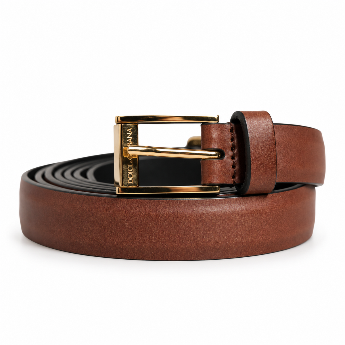 Men's belt Dolce & Gabbana SKU: BC4495 AW404 front coiled view