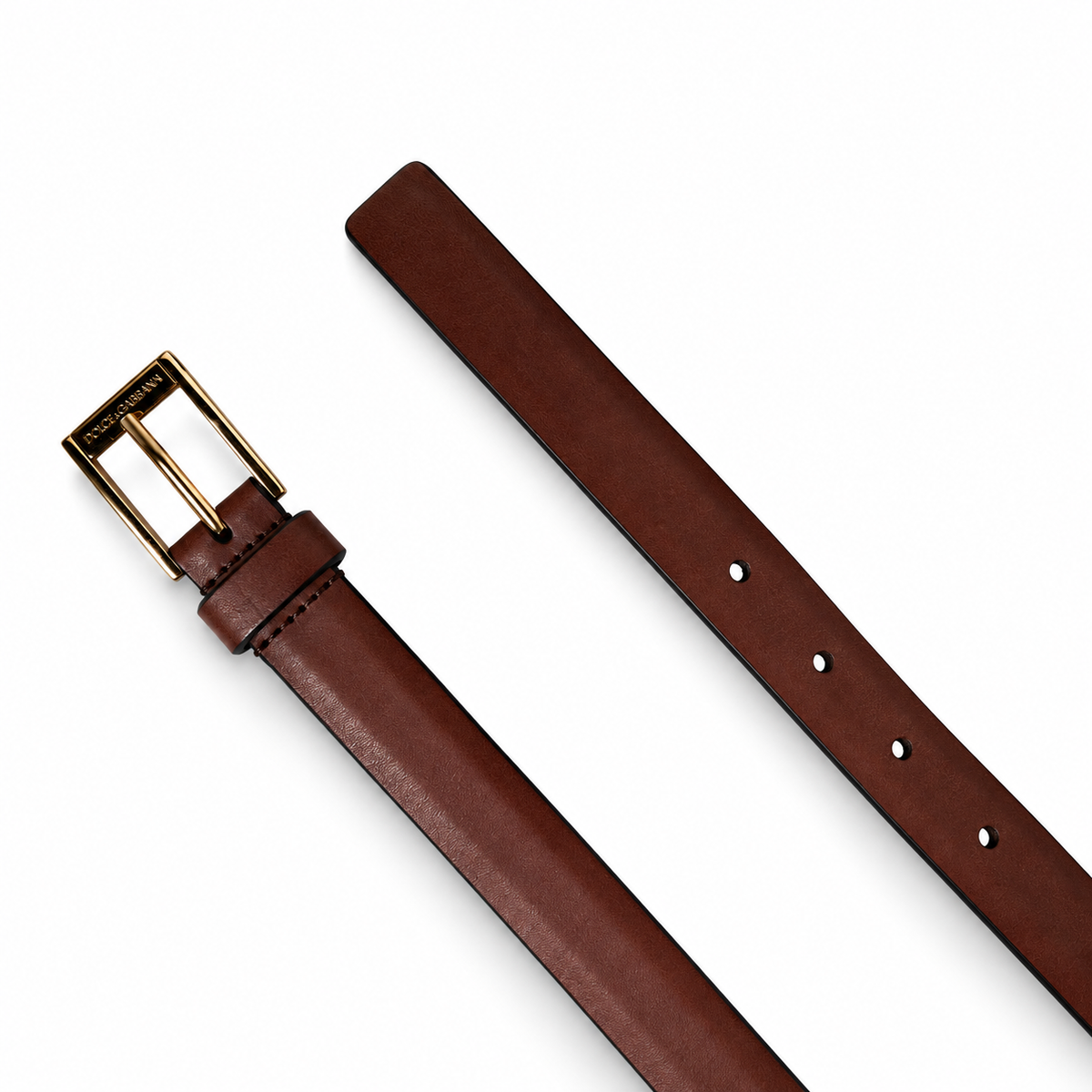 Men's belt Dolce & Gabbana SKU: BC4495 AW404 top view of buckle and belt tip
