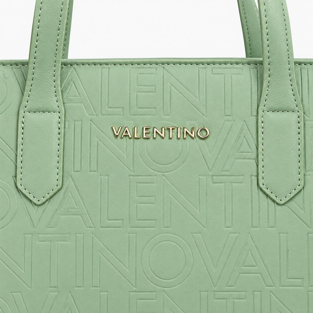 Women's shopping bag Mario Valentino Pansy VBS8PG01 logo and texture detail view