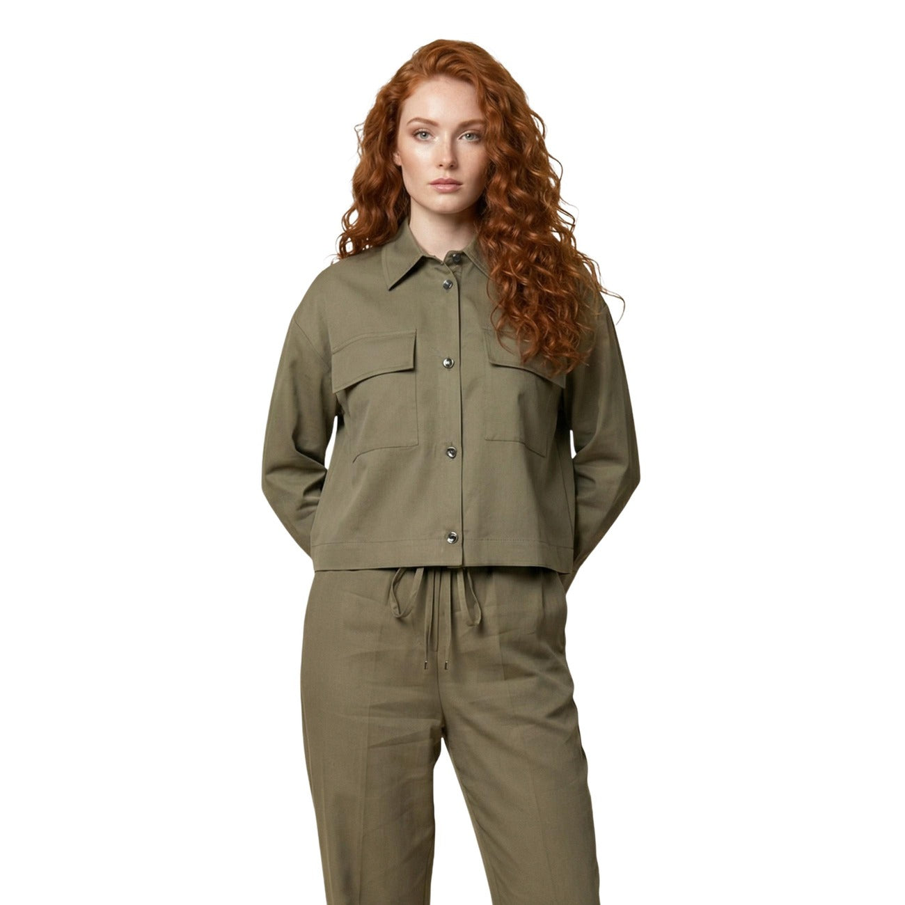 Дамска зелена риза Liu Jo Women Over Shirt WA6265 T414A Front View