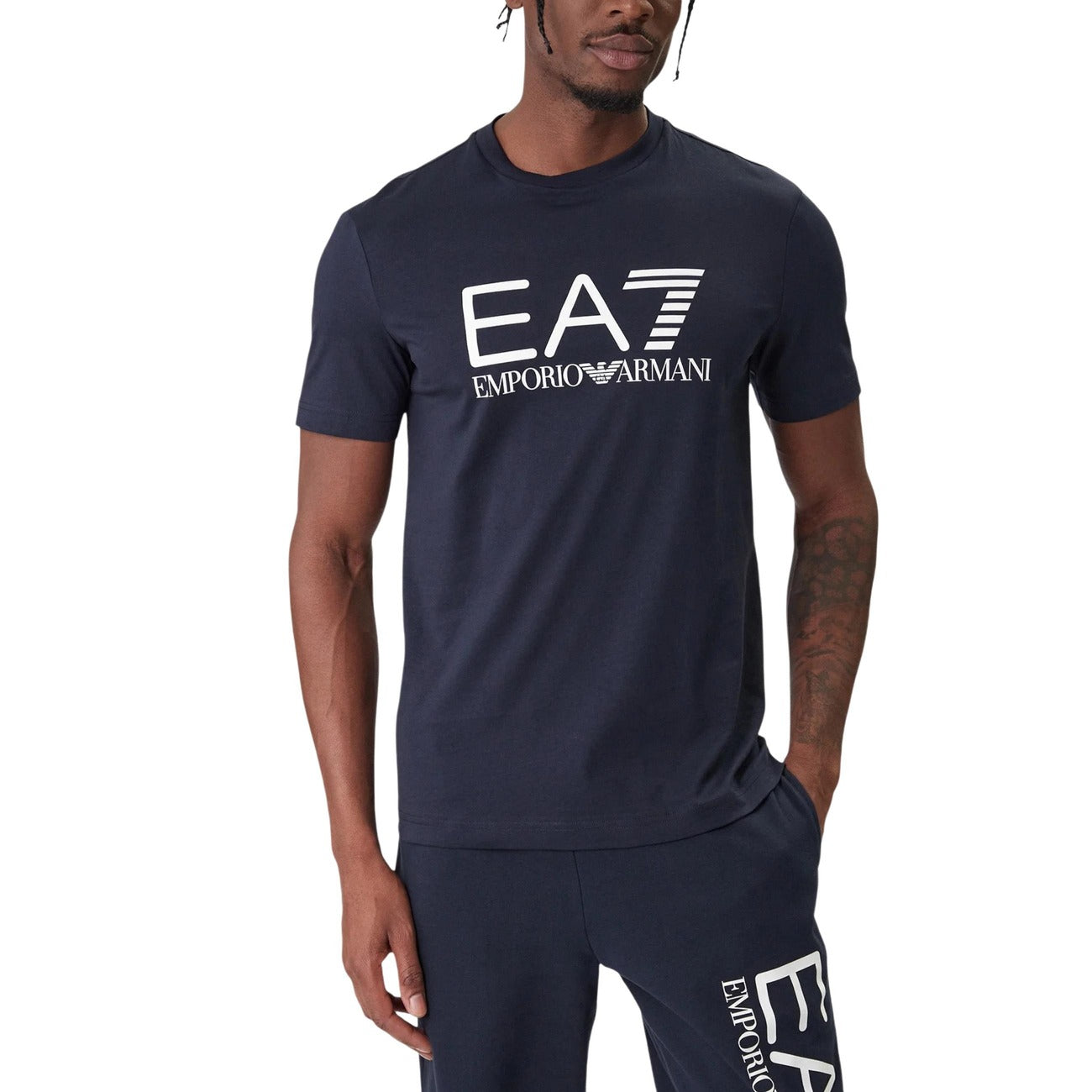 Мъжка тъмно синя тениска EA7 Emporio Armani Men T-shirt 7M001412 AF22264 UB102 Front View