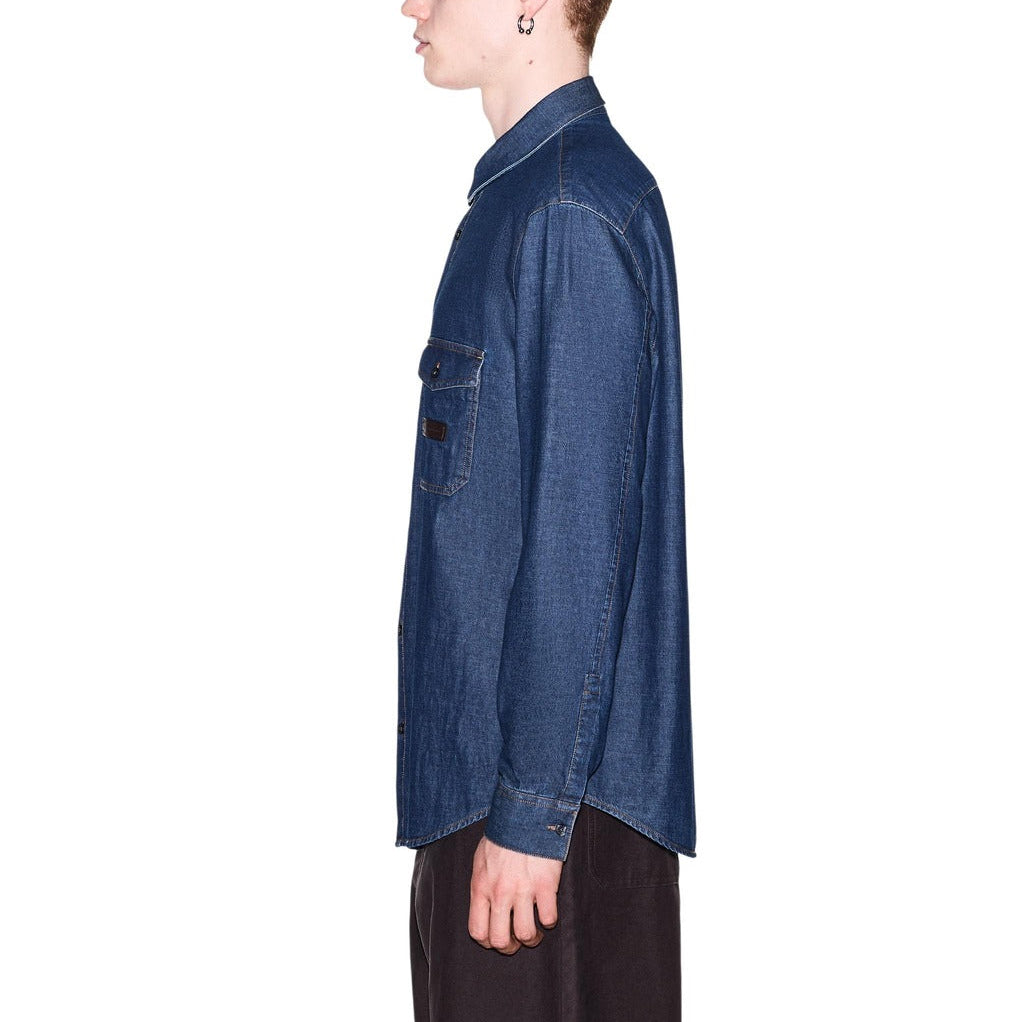 Armani Exchange Ανδρικό πουκάμισο XM003248 AF27116 MB010, Μπλε — πλαϊνή όψη