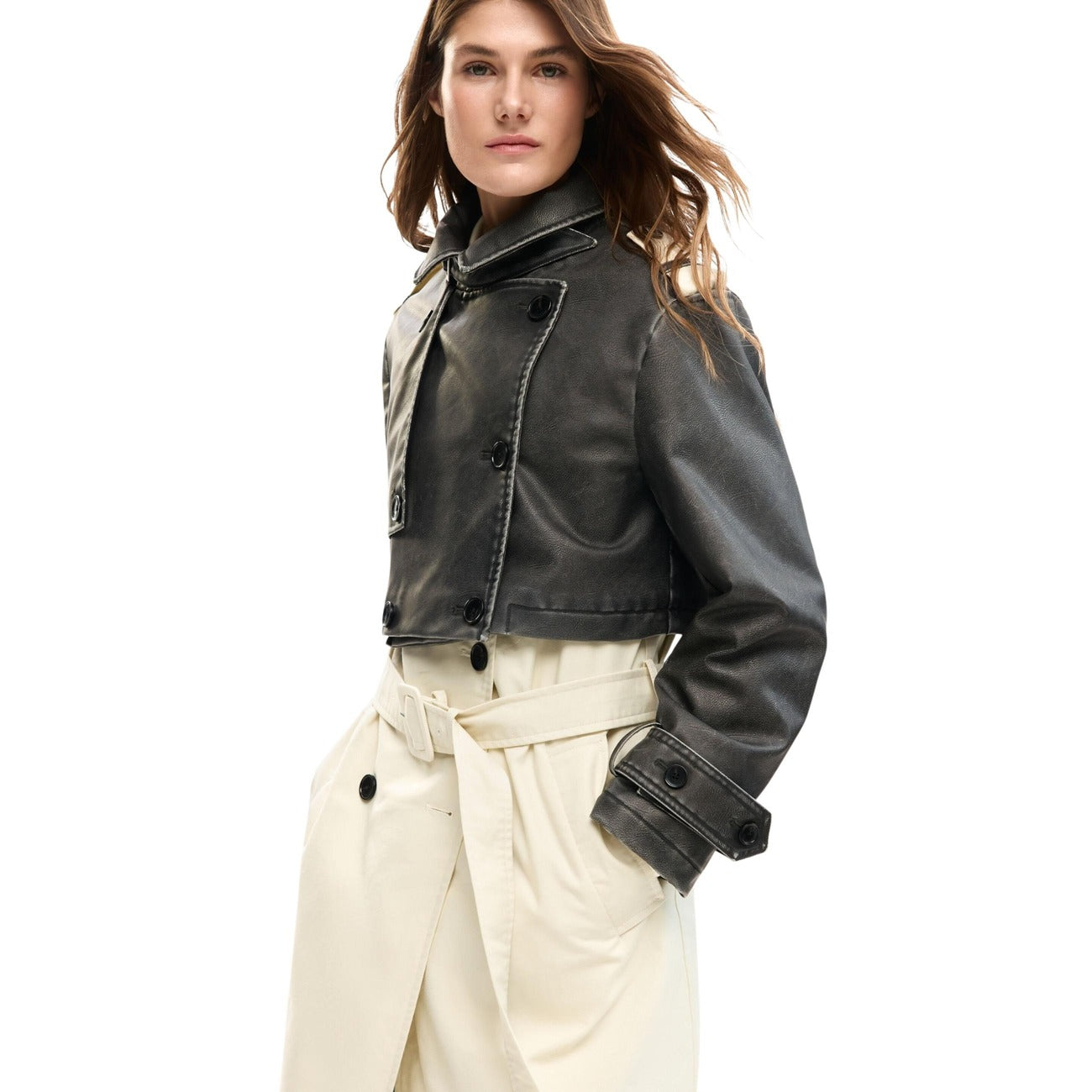 Дамско палто Desigual Women Trench Coat 26SWEW34 1021 Side View