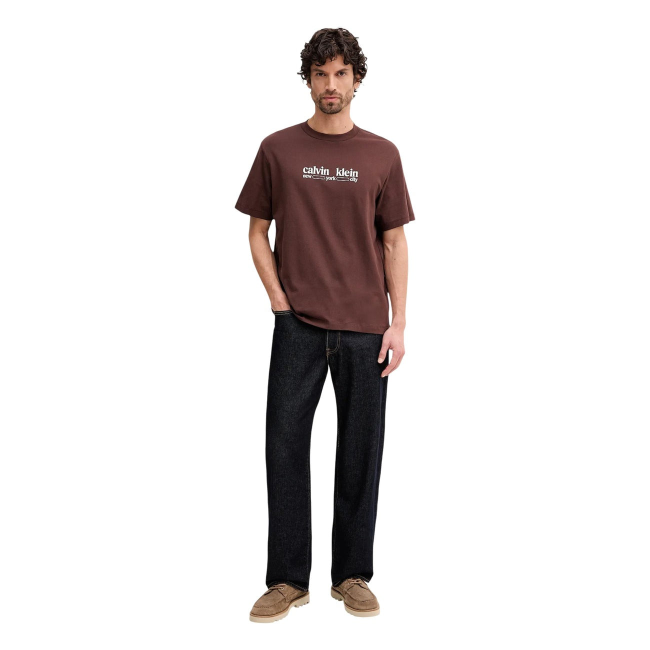 Мъжка кафява тениска Calvin Klein Jeans Men T-shirt LV14RE831G 2IN Front View
