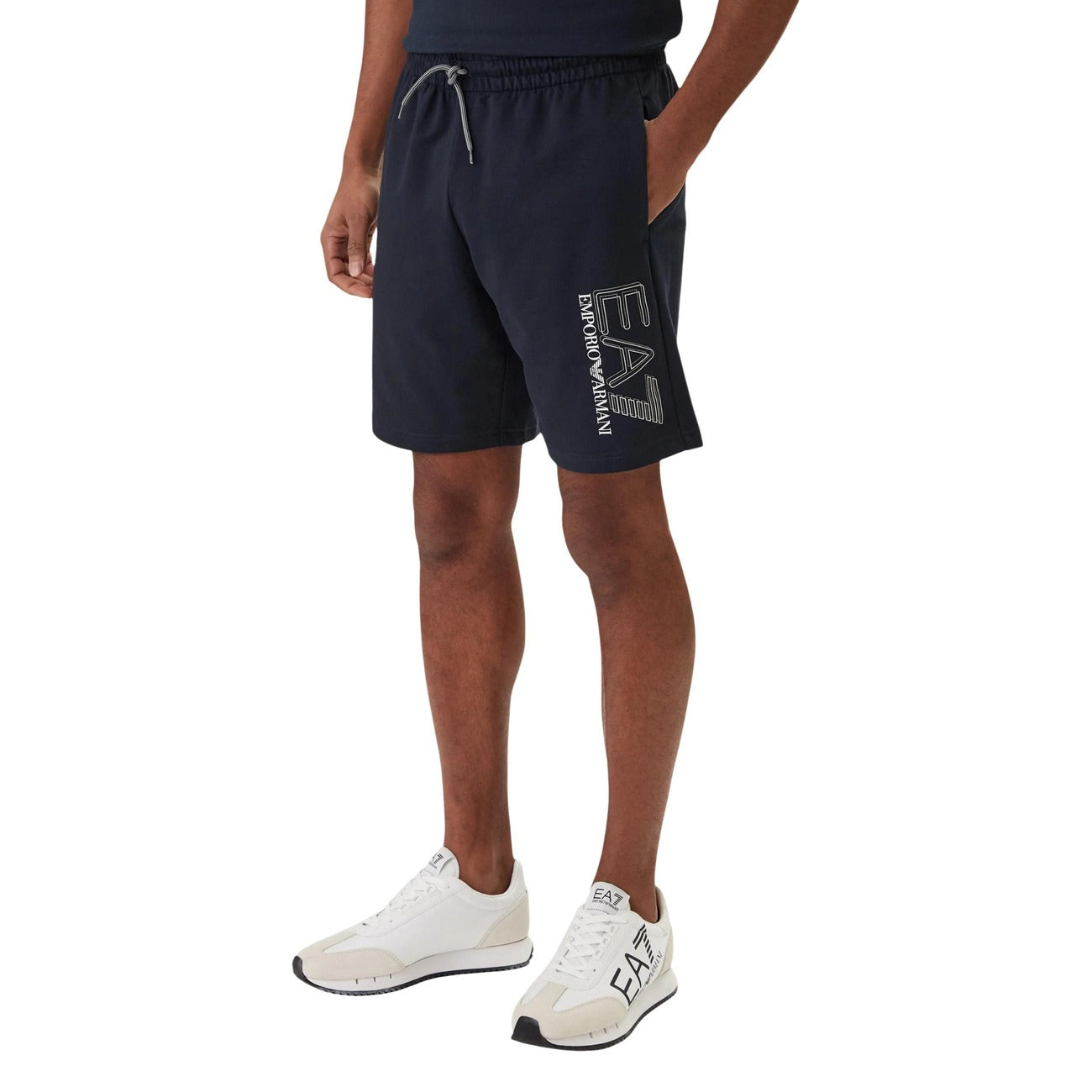 Мъжки сини къси панталони EA7 Emporio Armani Men Shorts 7M001315 AF13512 UB102 Front View