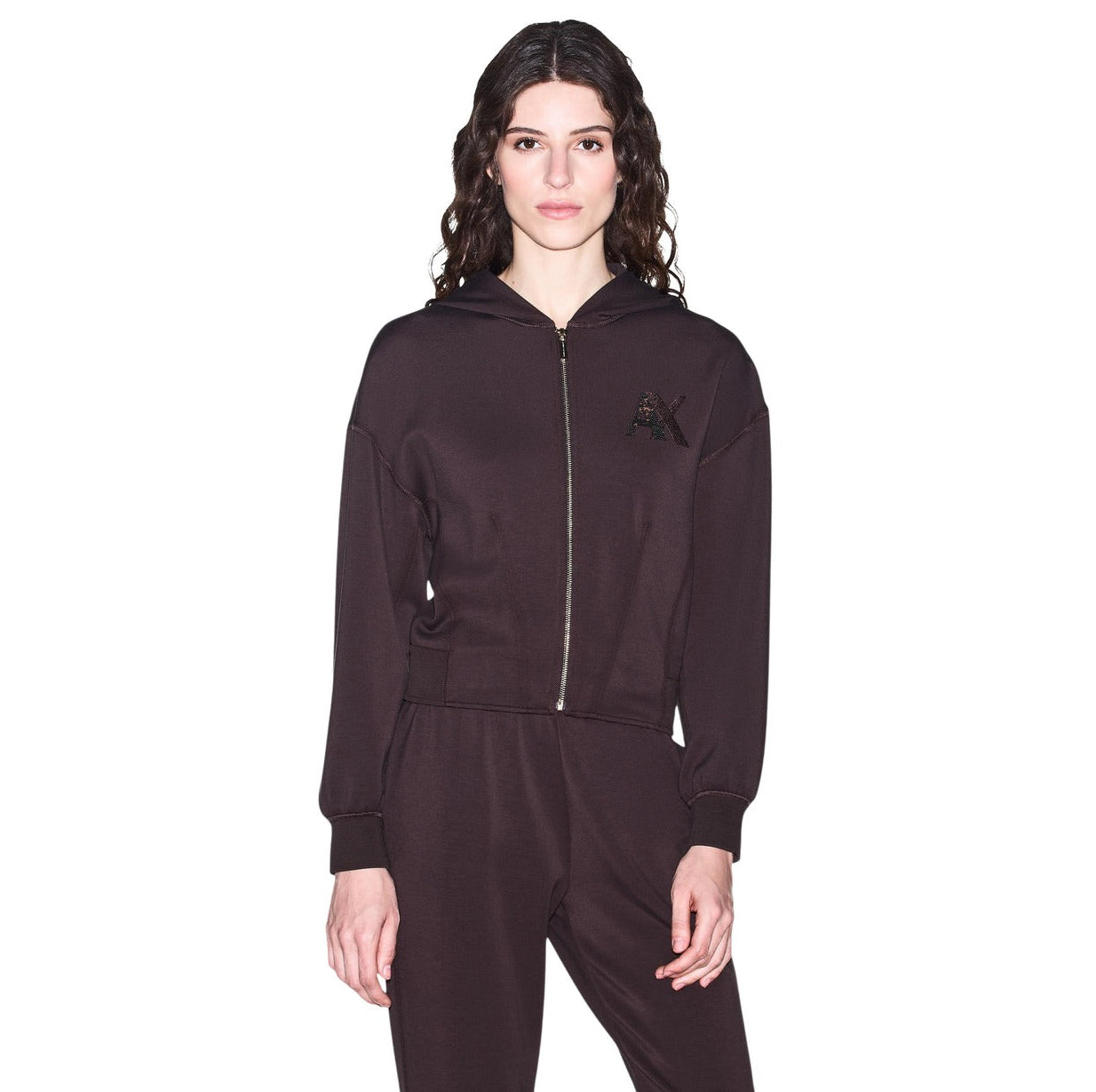Дамски кафяв суичър Armani Exchange Women Sweatshirt XW002861 AF13397 U6032 Front View