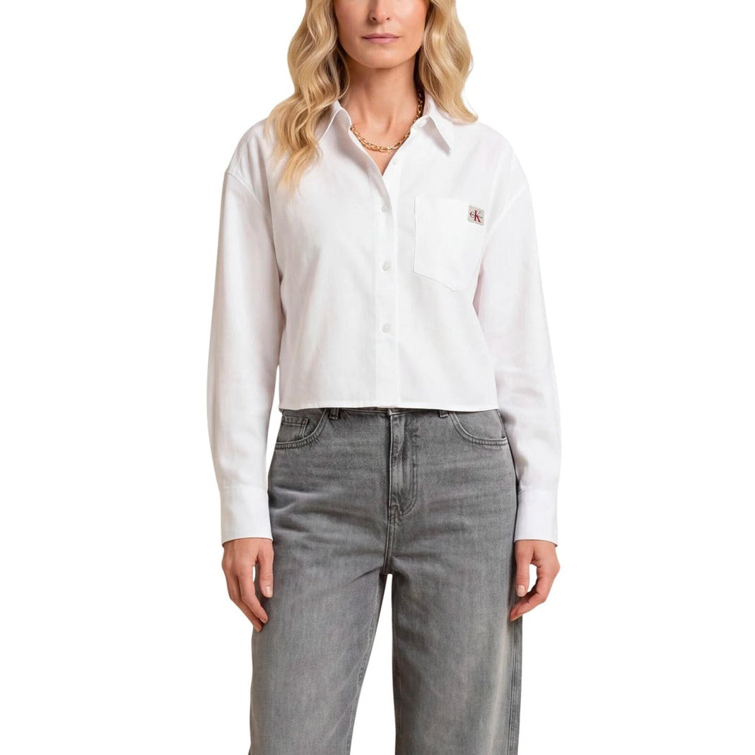 Дамска бяла риза Calvin Klein Jeans Women Shirt LV047F148G Front View