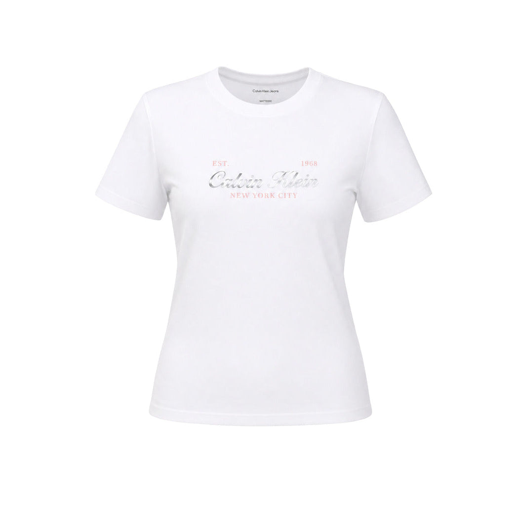 Дамска бяла тениска Calvin Klein Jeans Women T-shirt LV047G804G AYF Front View