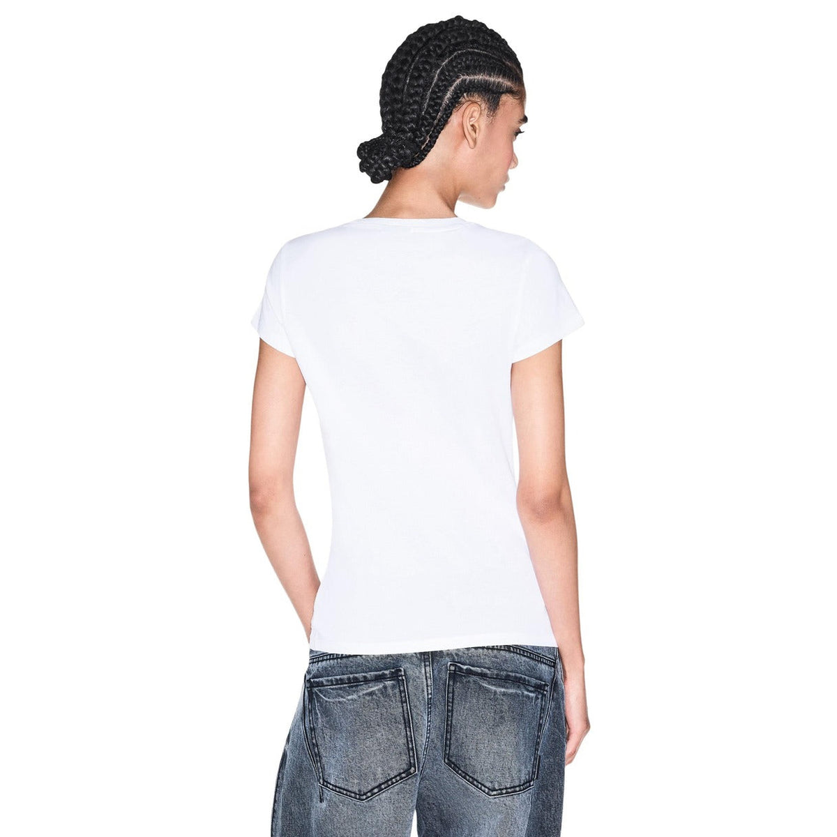 Дамска бяла тениска Armani Exchange Women T-shirt XW002550 AF10356 U0002 Back View