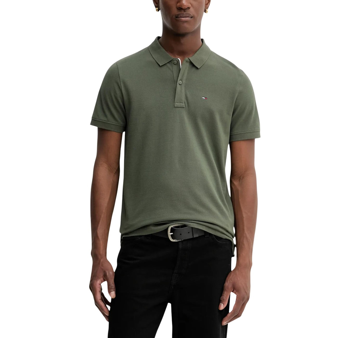 Мъжка зелена поло тениска Tommy Hilfiger Men Polo DM0DM20676 Front View