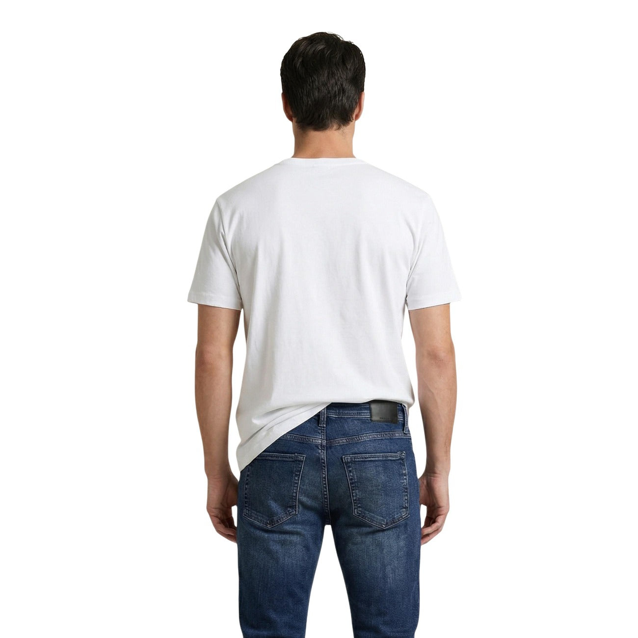 Мъжка бяла тениска Calvin Klein Jeans Men T-shirt LV04RF808G YAF Back View