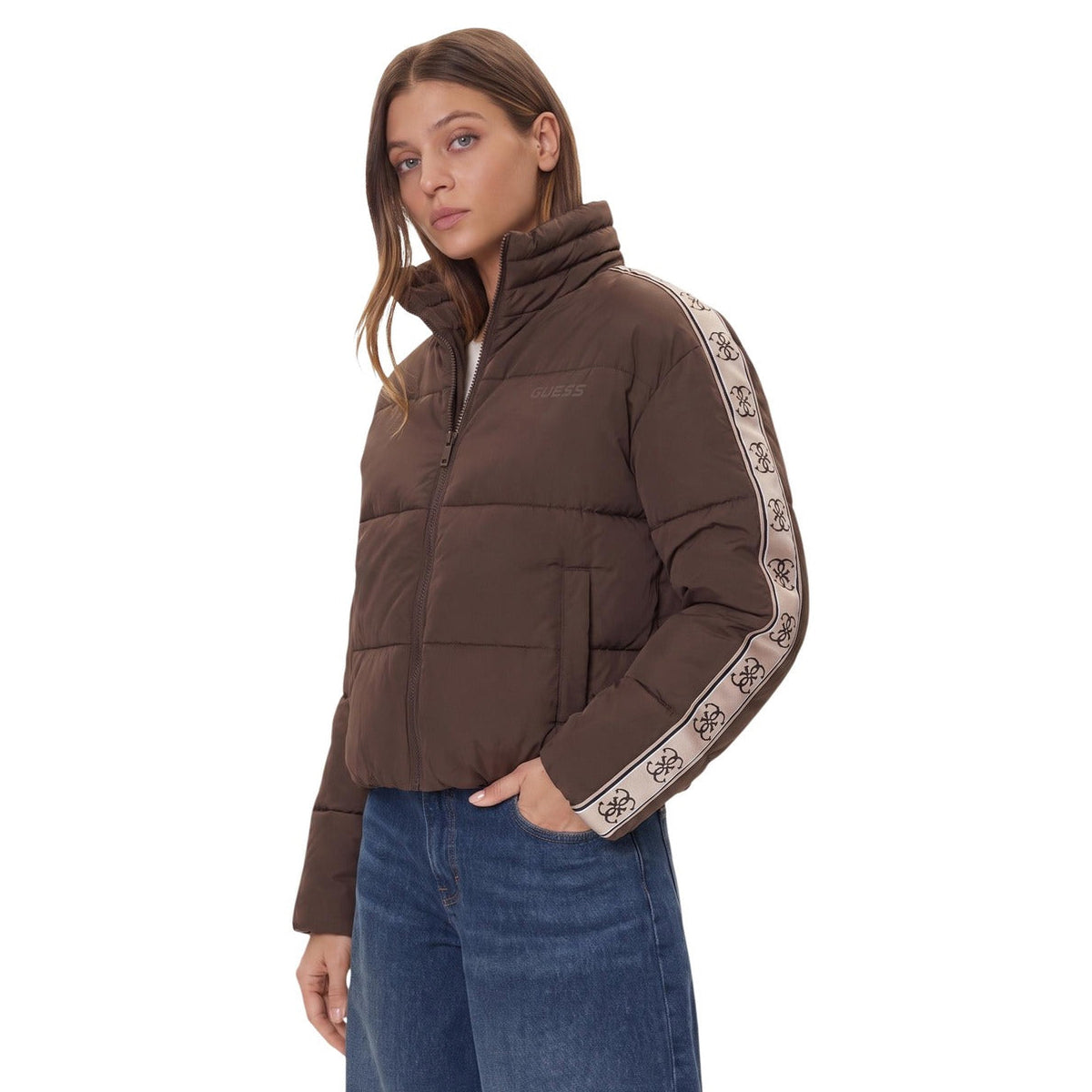 Дамско кафяво яке Guess Women Jacket V5BL11WGYC2 G1EA Side View