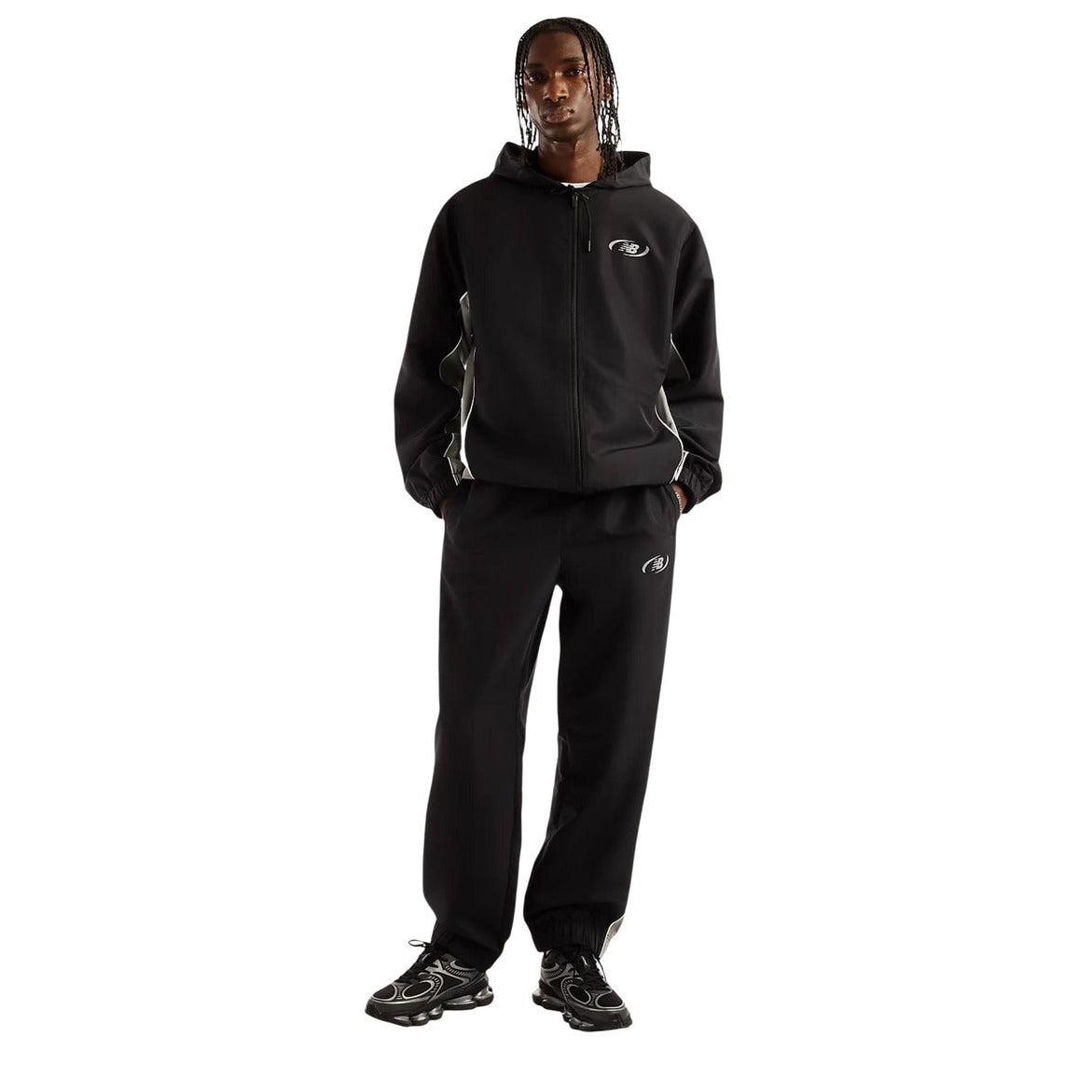 New Balance Ανδρικό παντελόνι φόρμας MB62A8LTBK, Μαύρο — μπροστινή όψη