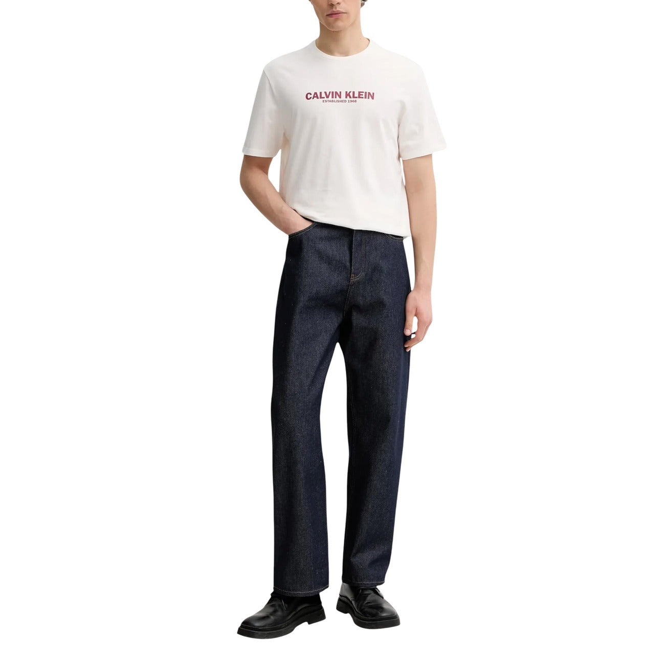 Мъжка бяла тениска Calvin Klein Men T-shirt LV04RE820G Front View