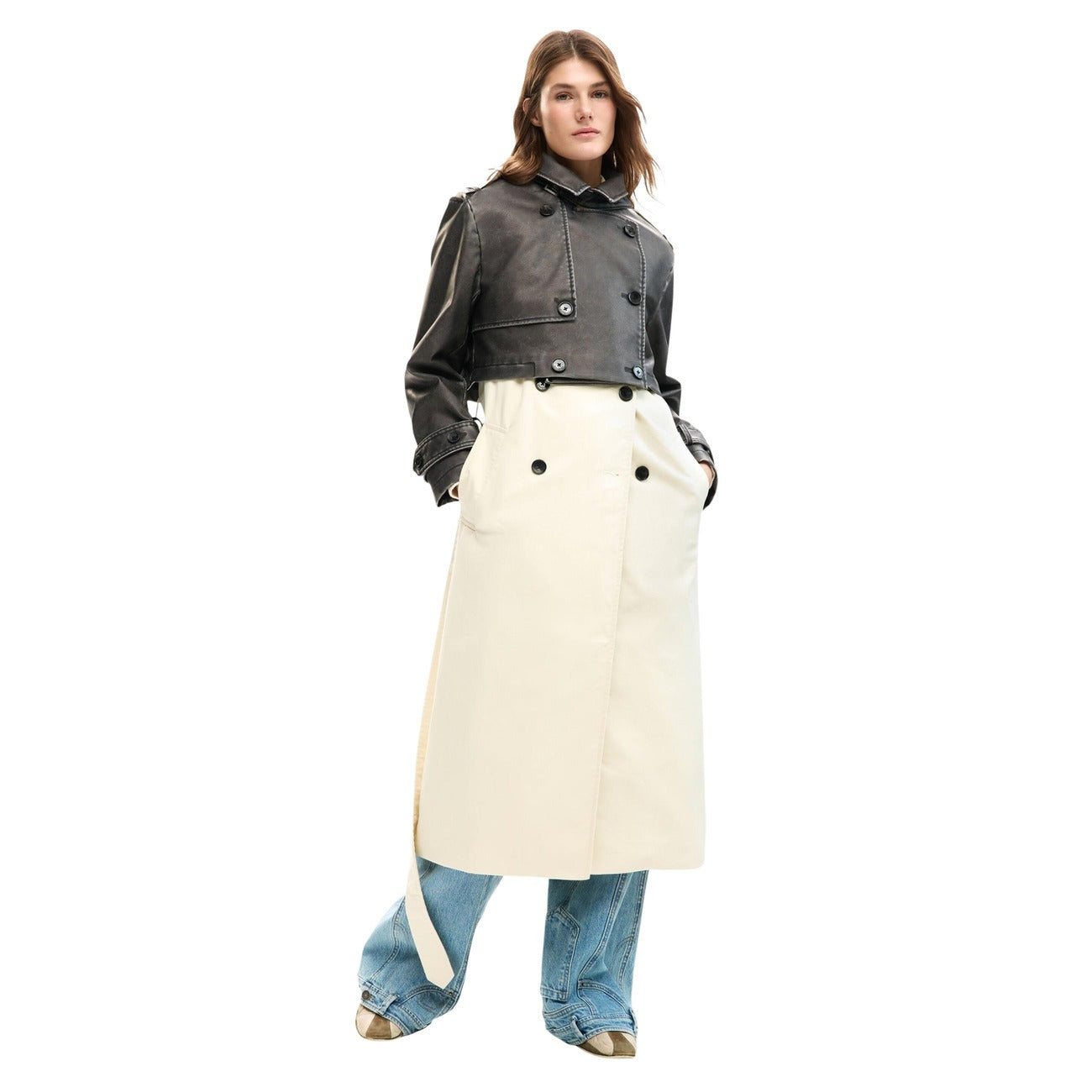 Дамско палто Desigual Women Trench Coat 26SWEW34 1021 Front View