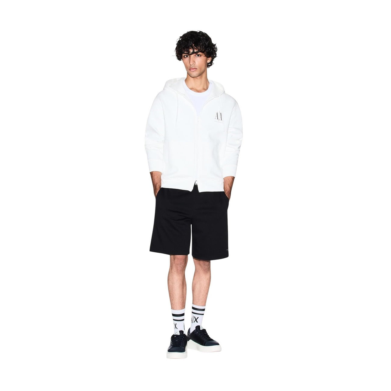 Мъжки бял суичър Armani Exchange Men Sweatshirt XM000371 AF10818 U0009 Front View