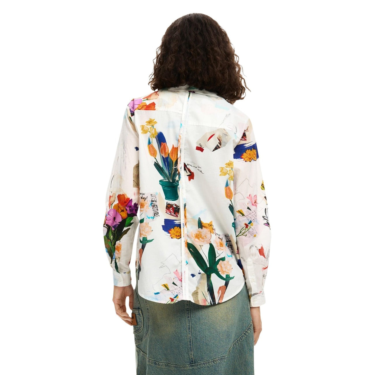 Дамска риза Desigual Women Shirt 26SWCW21 1000 Back View