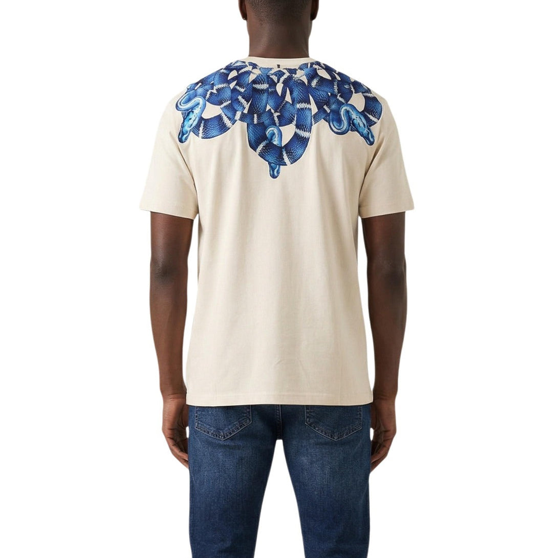 Мъжка бежова тениска County Of Milan Marcelo Burlon Men T-shirt S6CMMATH062 Back View