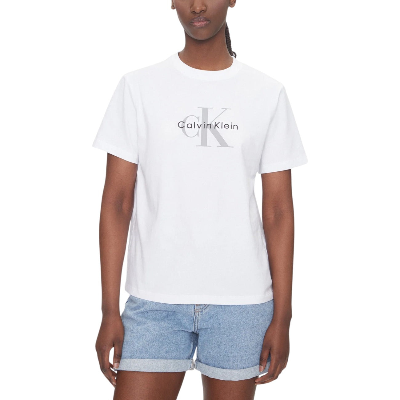 Дамска бяла тениска Calvin Klein Jeans Women T-shirt LV047B865G YAF Front View