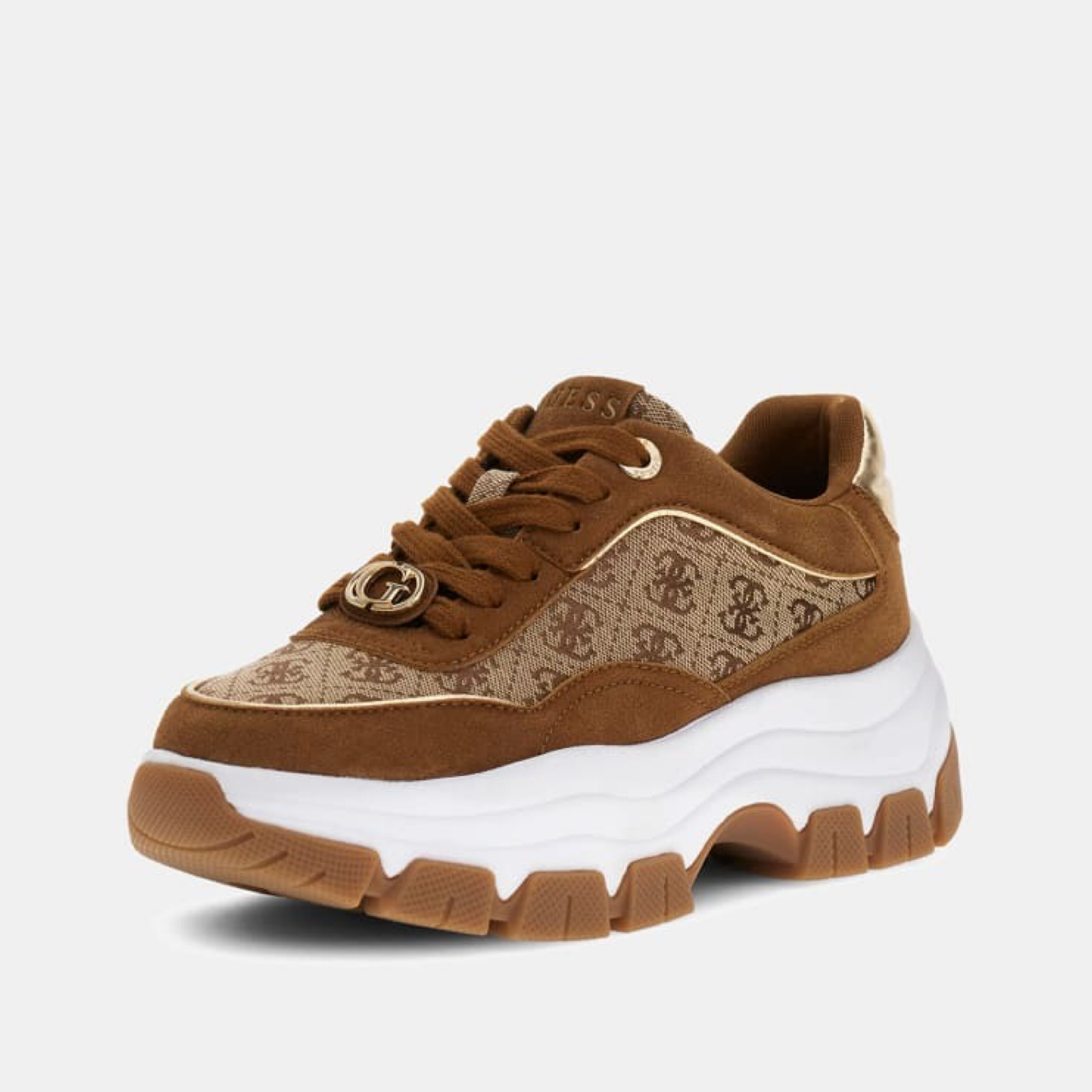 Дамски кецове Guess Women Sneakers FLPBT3 FAL12 Brown Medial View