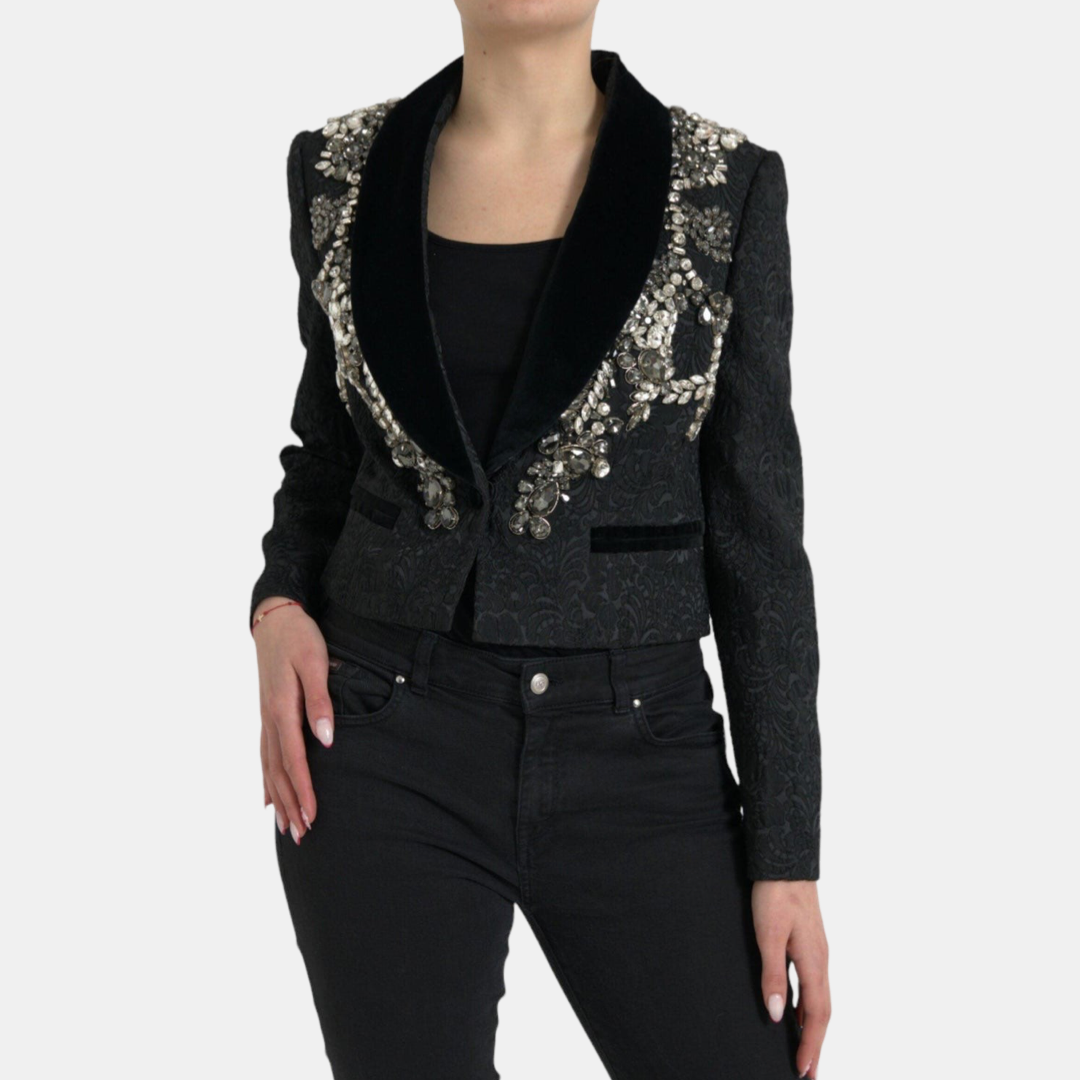 Dolce &amp; Gabbana Jacquard Crystal Floral дамско сако