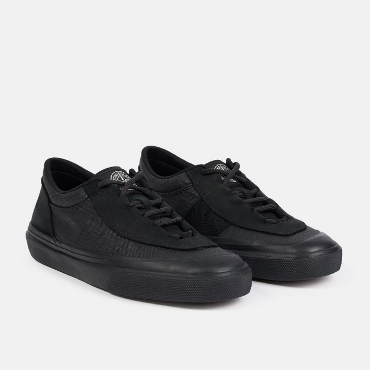 Stone Island Black Cotton Men Sneakers