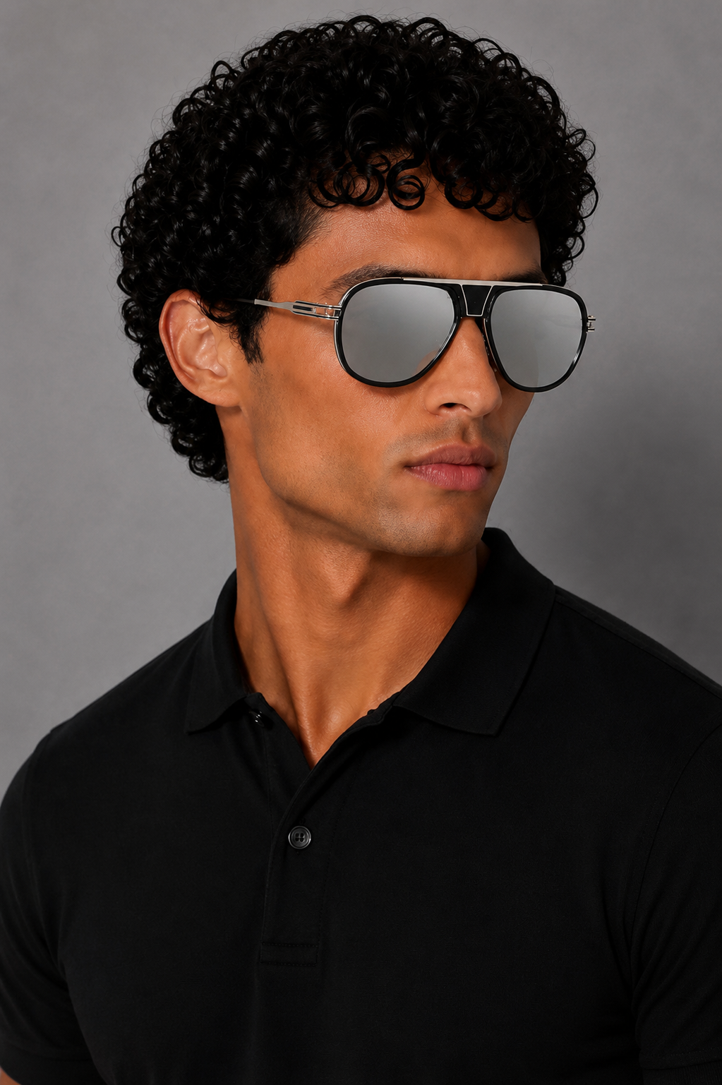 Мъжки слънчеви очила Frankie Morello Men Sunglasses FEMF8017US FR-02 NERO/SILVER Model View