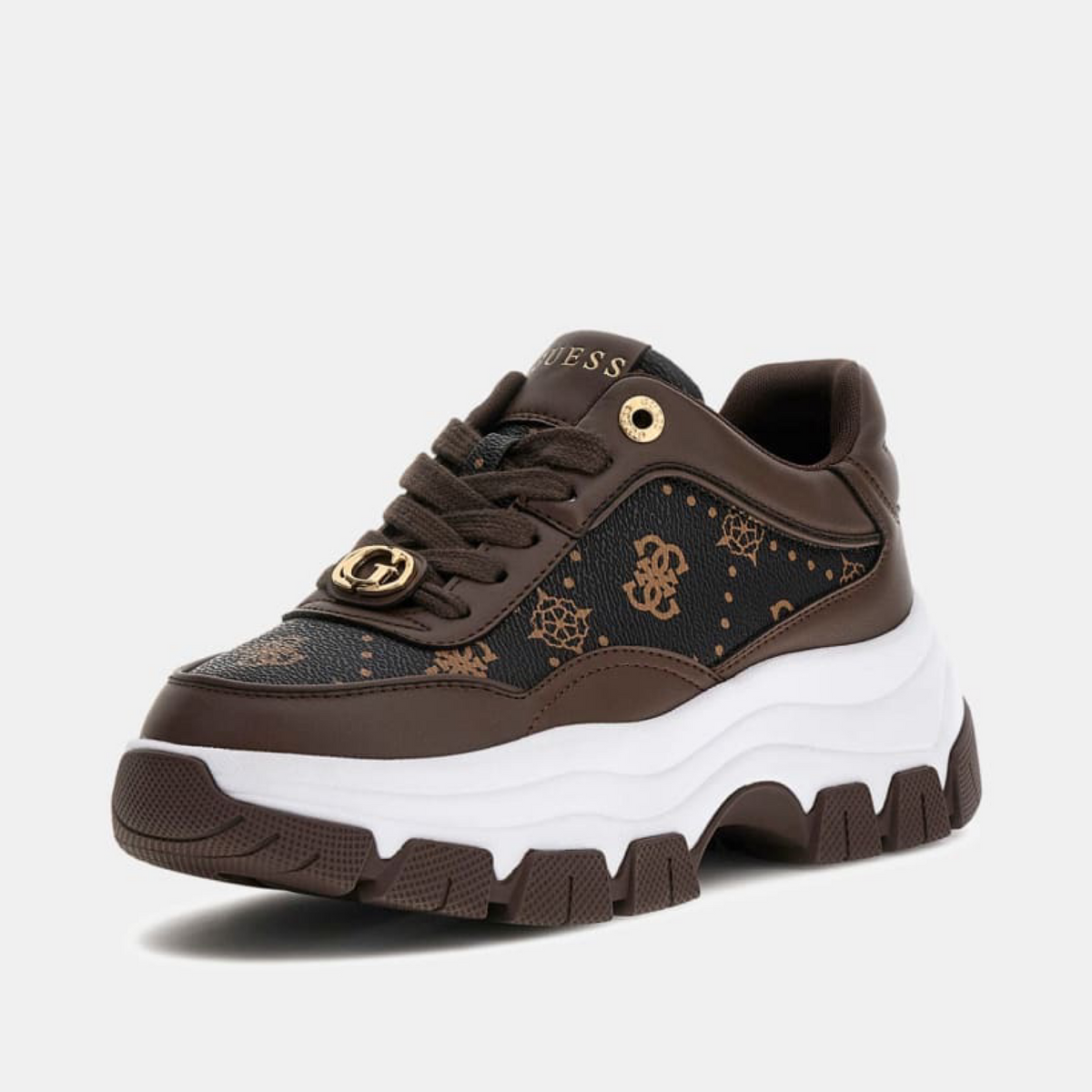 Дамски кецове Guess Berrett 4G Women Sneakers FLFBRTPEL12 BROWN Lateral View