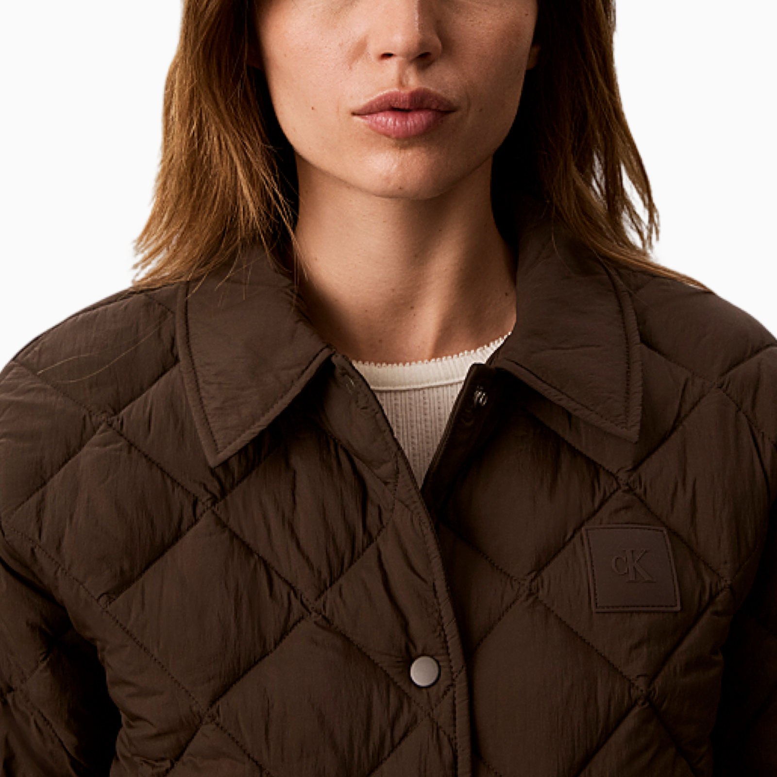 Дамско кафяво яке Calvin Klein Jeans Women Jacket LV047G509G TO2 Front View