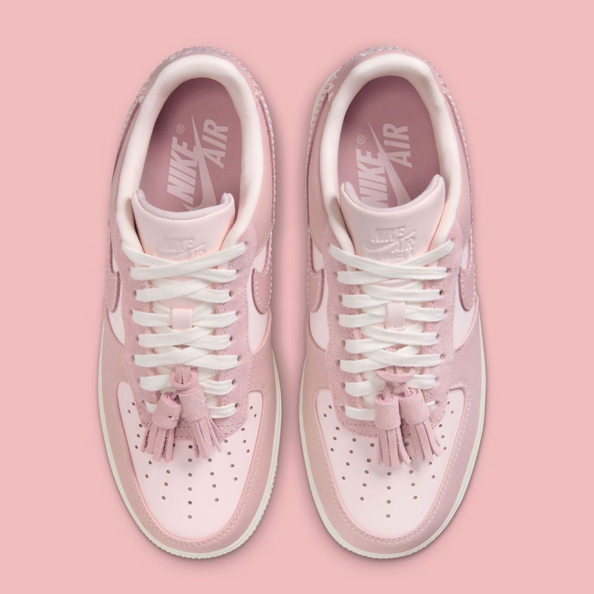 Nike Air Force 1 '07 Pink Tassels Women Sneakers IB4654-661 Top View
