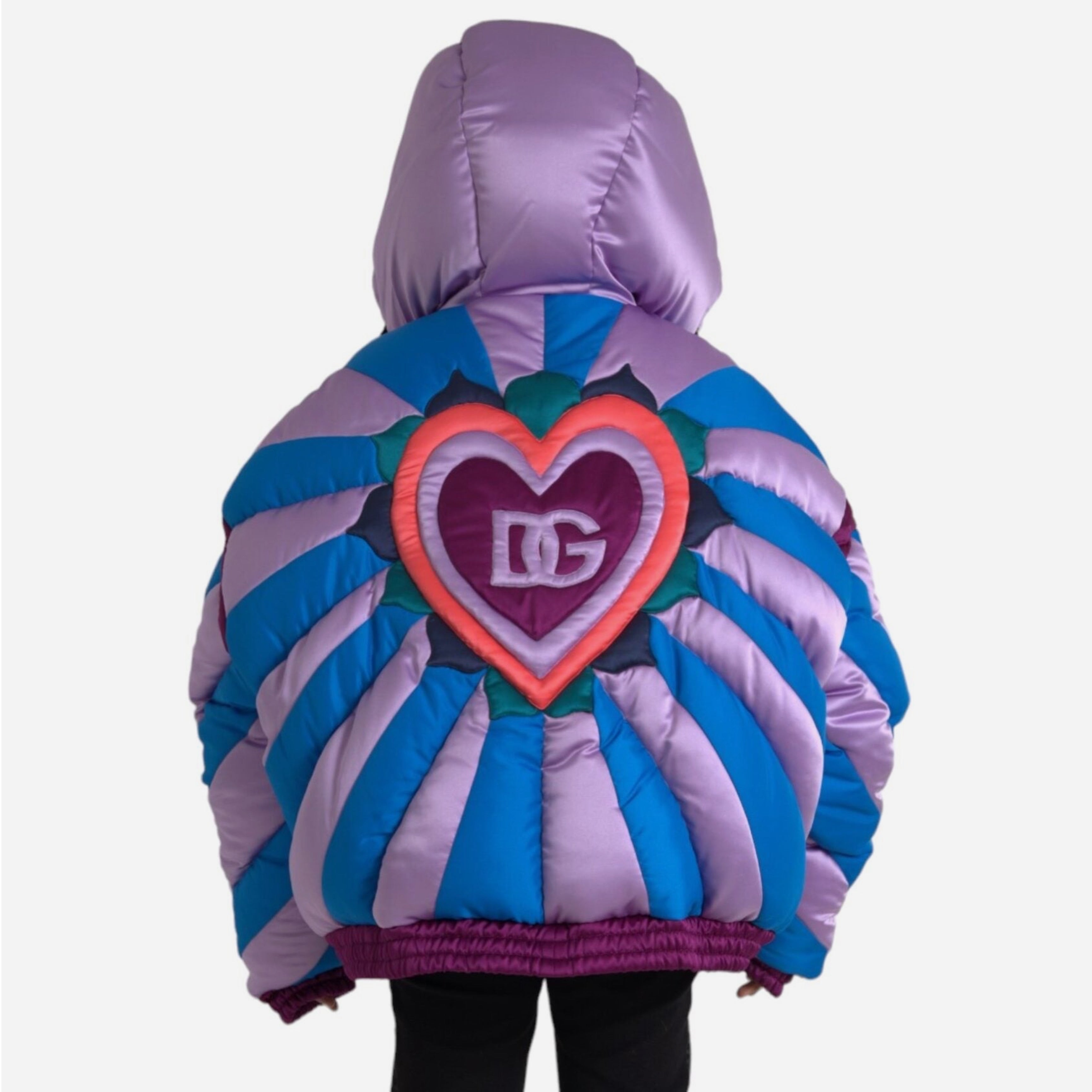 Мъжко луксозно пухено яке DOLCE & GABBANA Men’s Oversized Multicolor Heart DG Logo Puffer Jacket