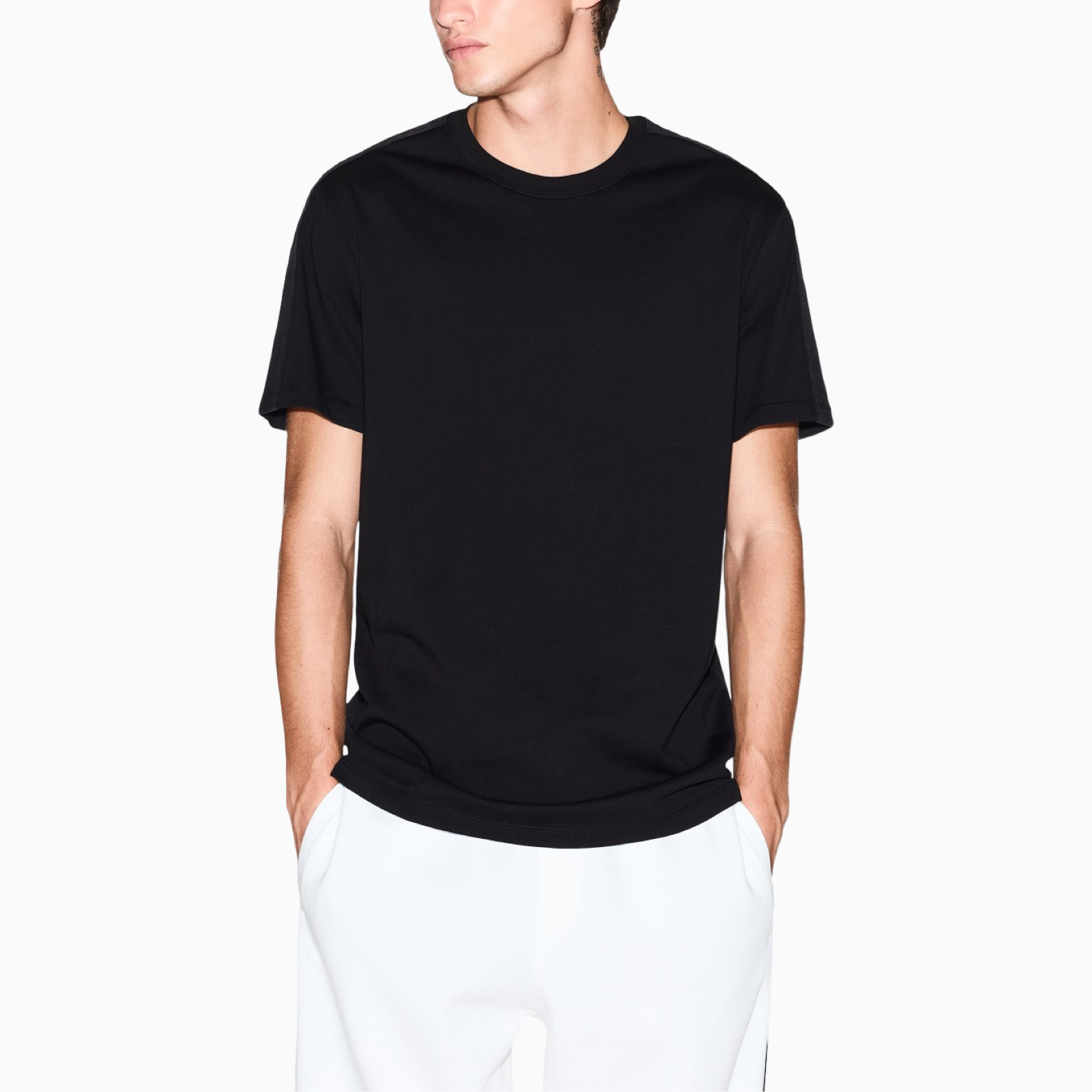 Мъжка черна тениска Armani Exchange Men T-shirt XM001283 AF10361 Front View