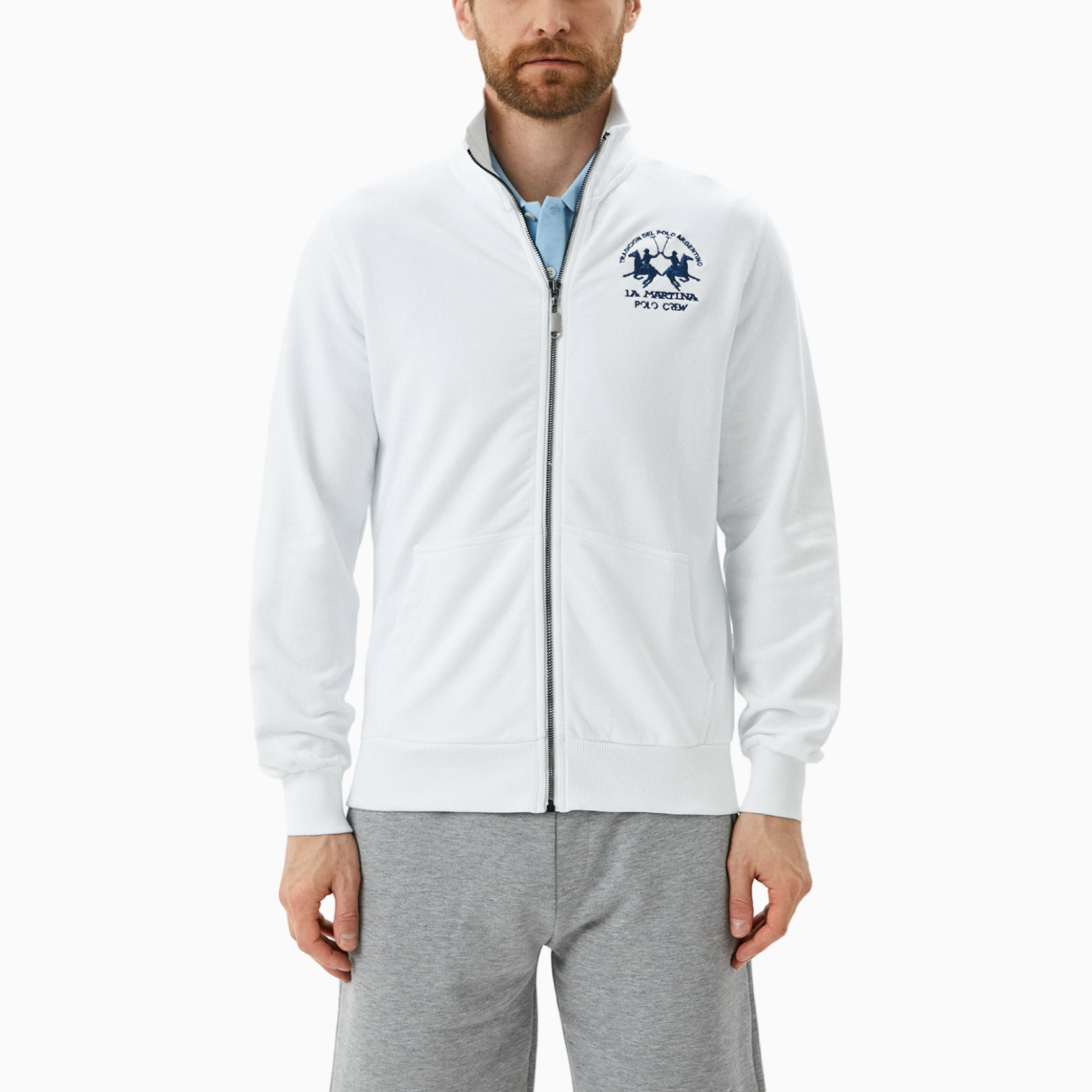 Мъжки бял суичър La Martina Men Sweatshirt XMF005FP059 Front View