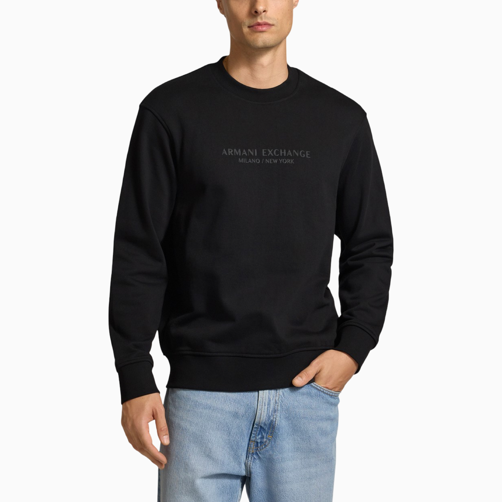 Мъжка черна блуза Armani Exchange Men Sweatshirt XM001284 AF20934 Front View