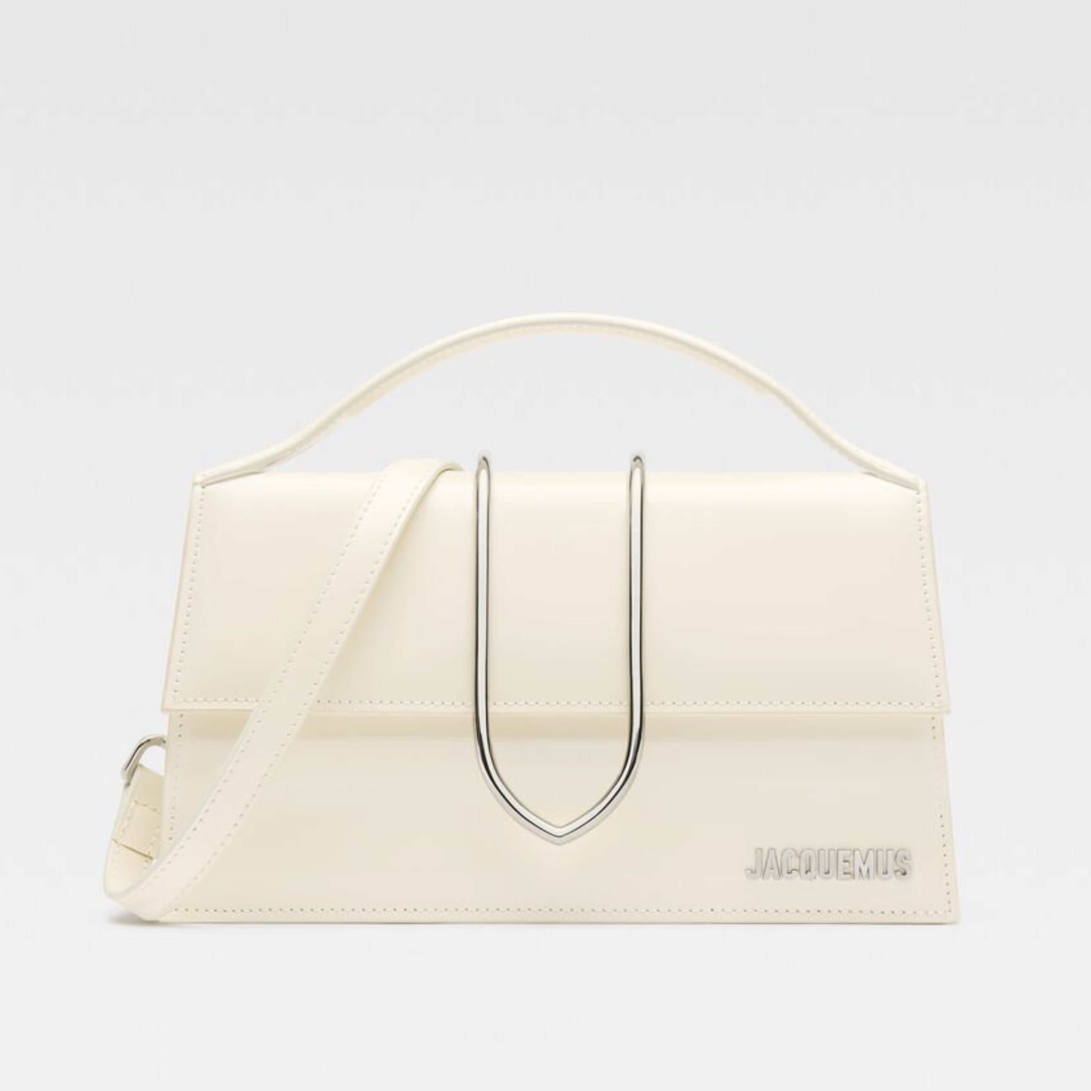 Дамска чанта Women’s shoulder bag Jacquemus Le Grand Bambino LA CROISIÈRE 243BA4063128115 Light Ivory front view