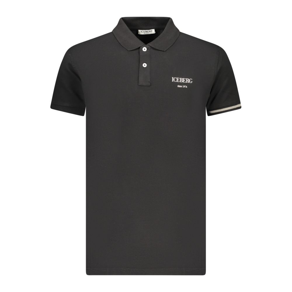 Iceberg Black Cotton Men Polo