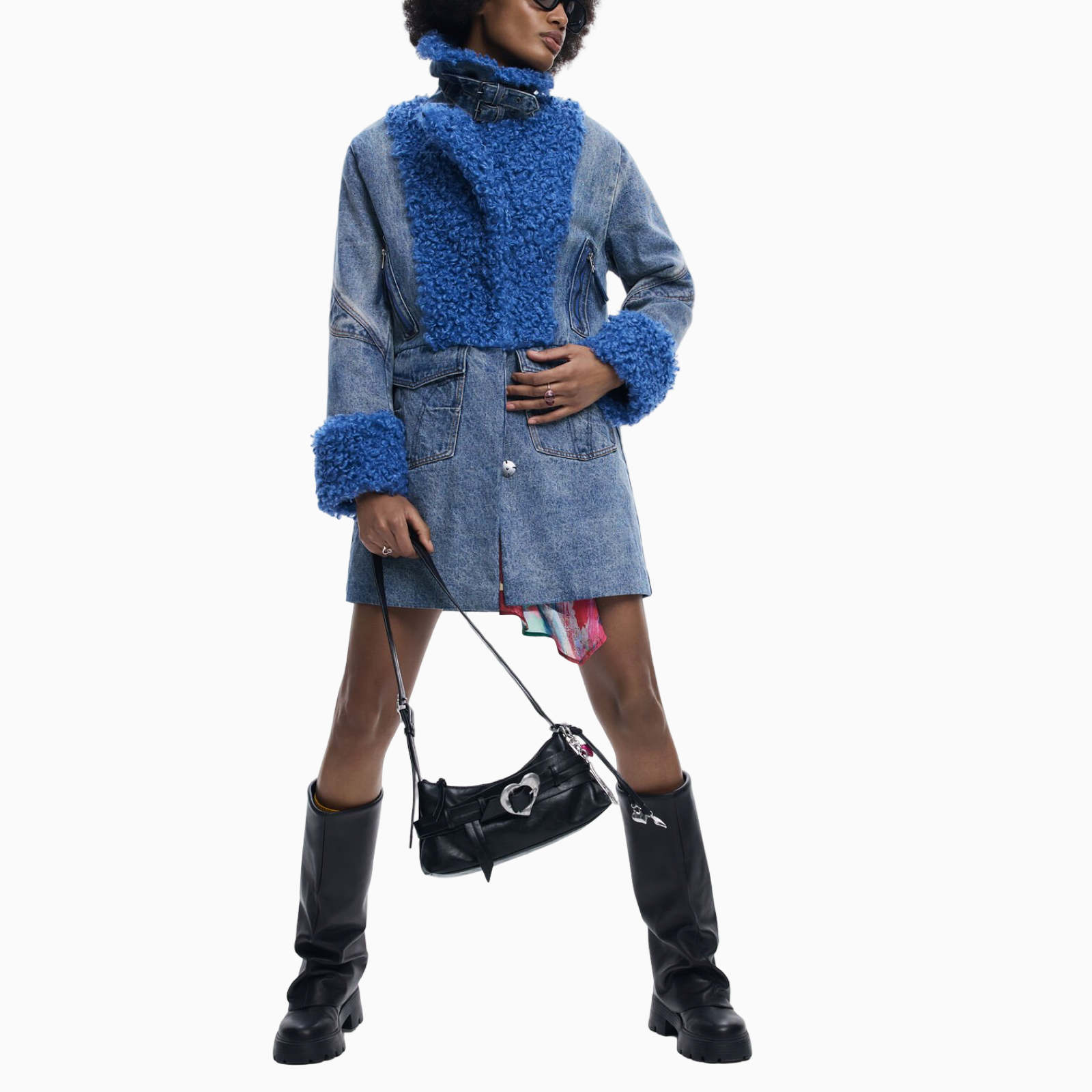 Дамско дънково палто Desigual Women Denim Coat 26SWEWX1 2051 Front View