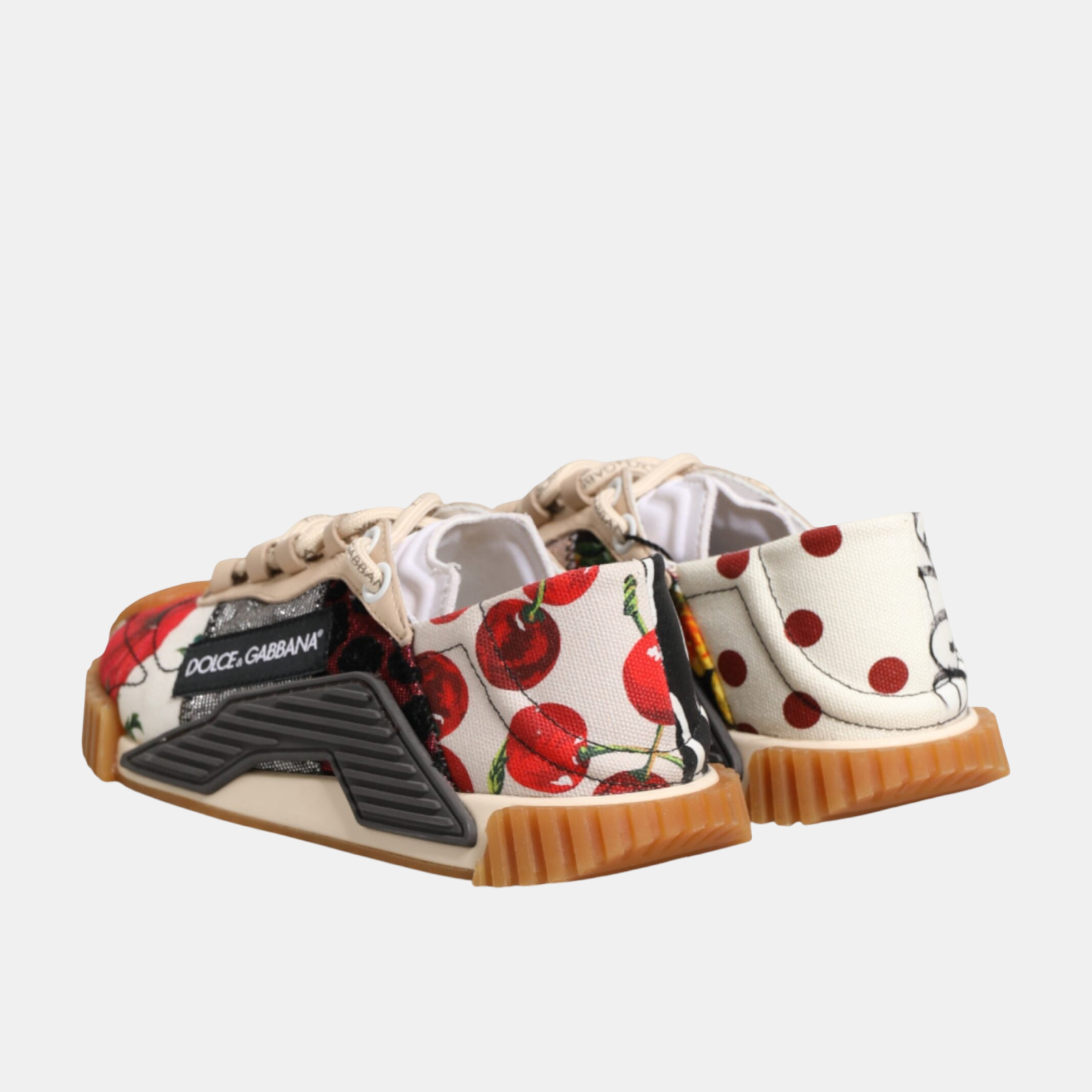Dolce & Gabbana NS1 Rose & Cherry Floral Women Sneakers CK2234 B9057 8J136 Heel View