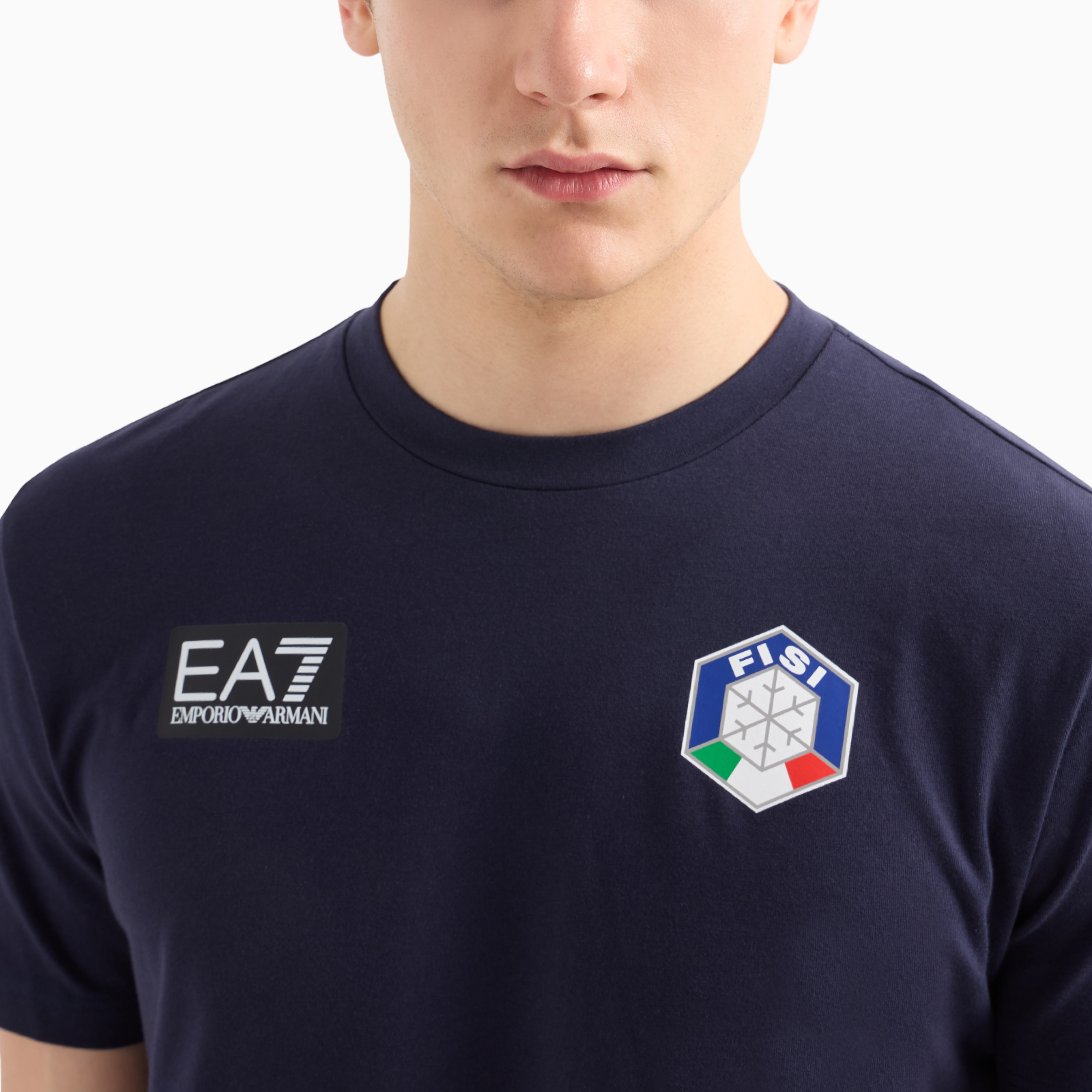 Мъжка синя тениска EA7 Emporio Armani Men T-shirt 6DPT1 FPJMUZ 1577 Close-Up