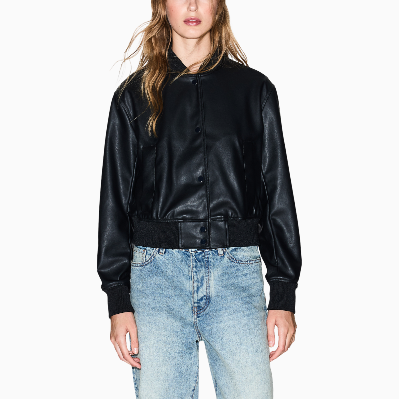 Дамско кожено яке Armani Exchange Women Jacket XW001432 AF16618 UC001 Front View