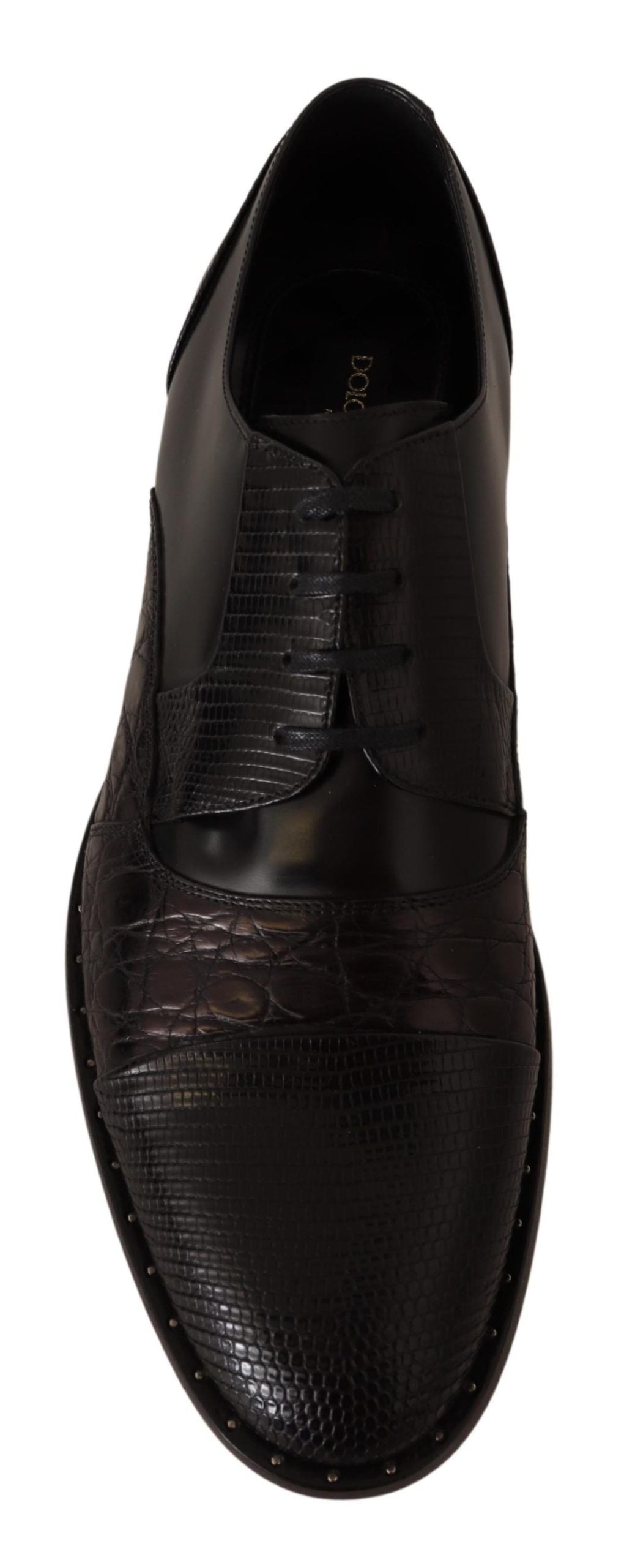 Dolce &amp; Gabbana Elegant Black Derby Oxford Wingtops