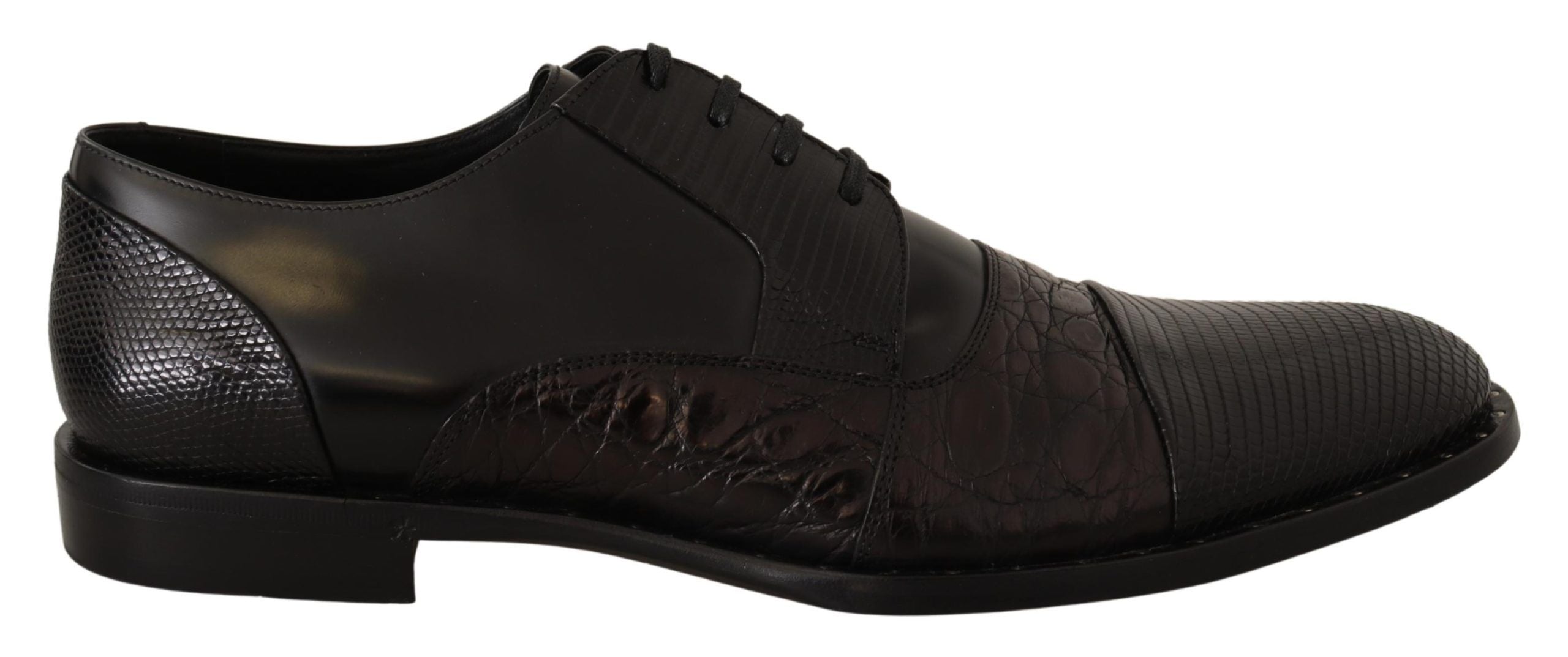 Dolce &amp; Gabbana Elegant Black Derby Oxford Wingtops