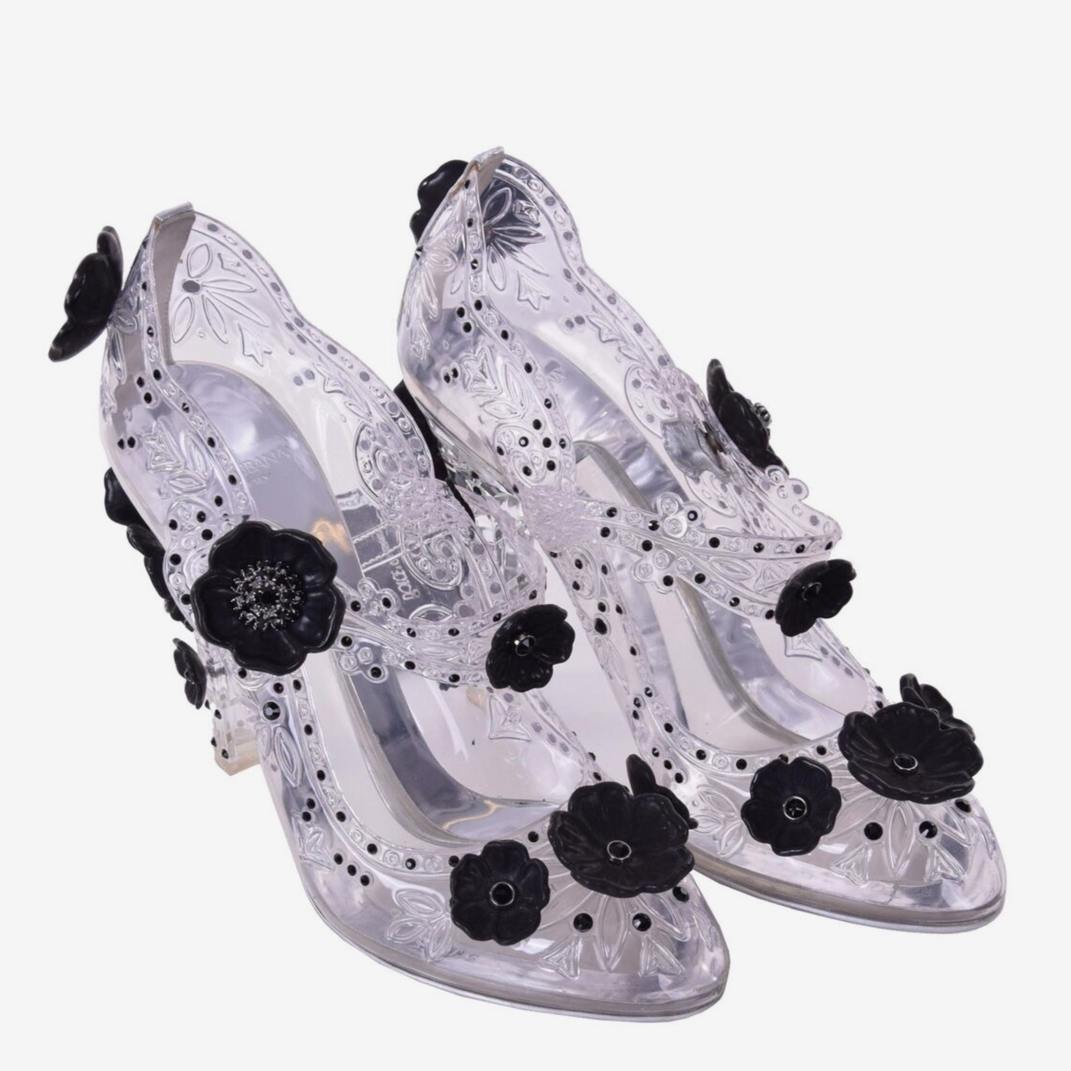 Дамски луксозни прозрачни обувки на висок ток DOLCE & GABBANA Women’s Luxury Transparent CINDERELLA Heels