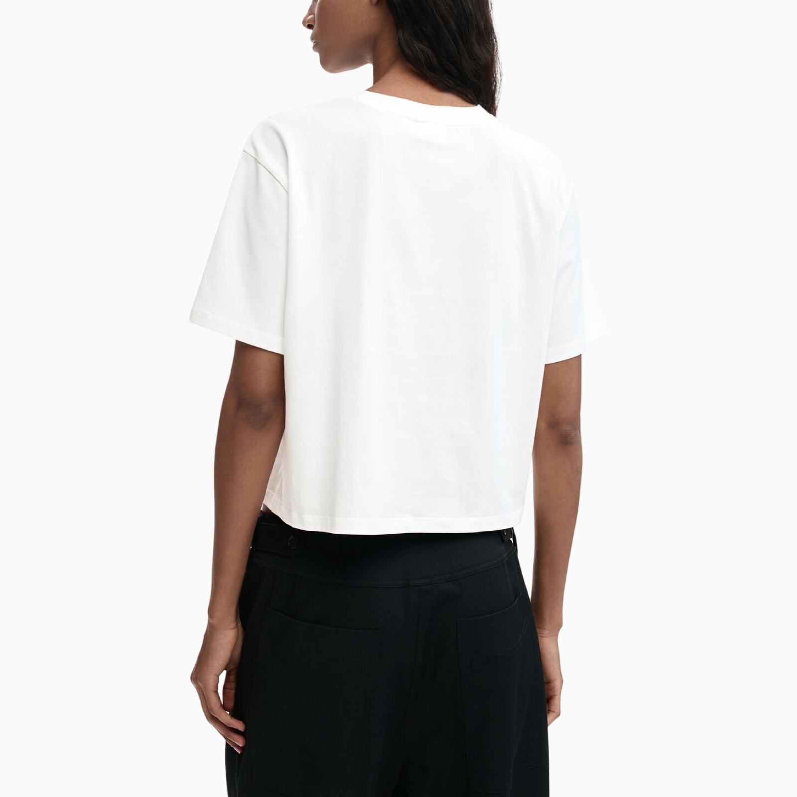 Дамска бяла тениска Desigual Women T-shirt 26SWTK16 1000 Back View