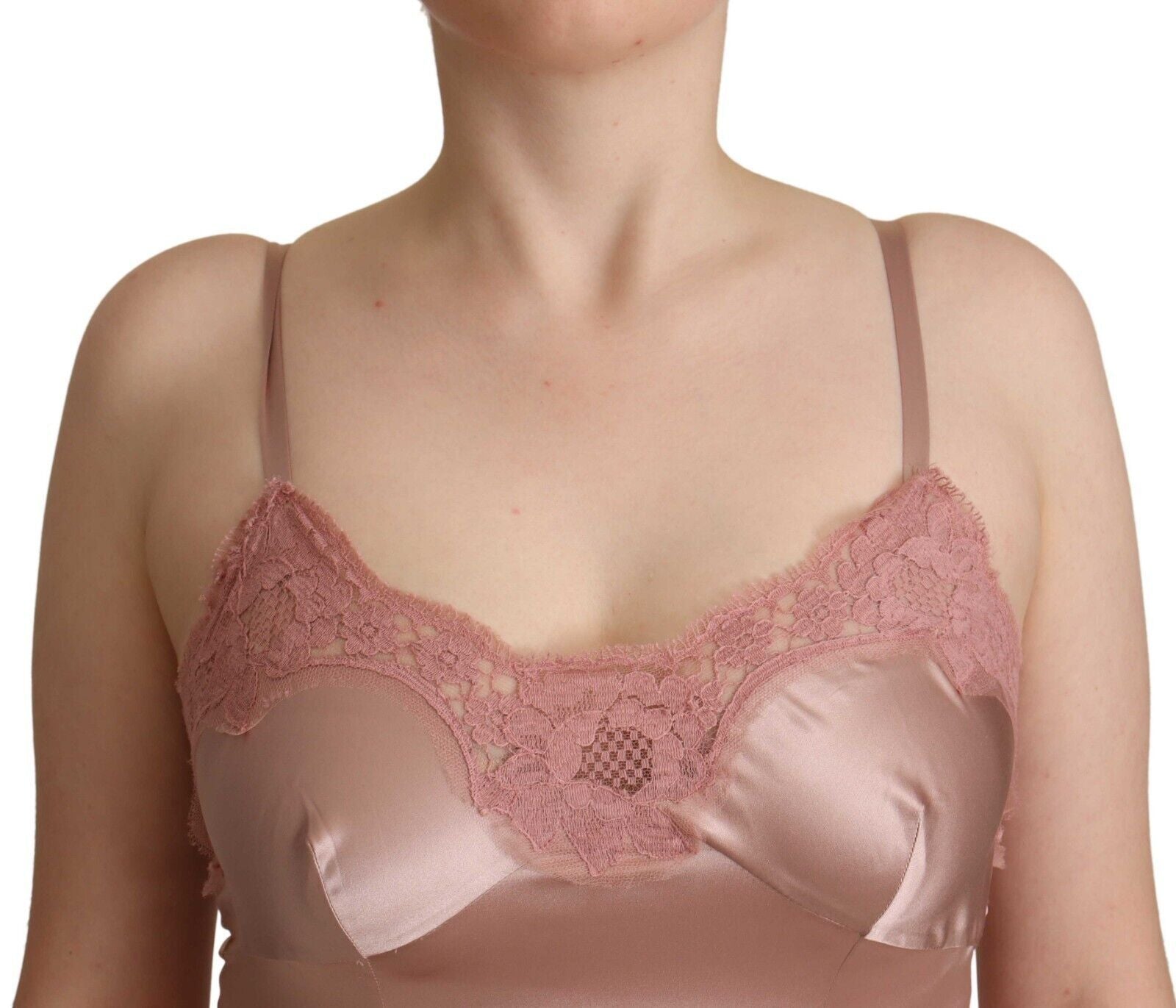 Елегантна розова дантелена макси рокля по тялото на Dolce &amp; Gabbana