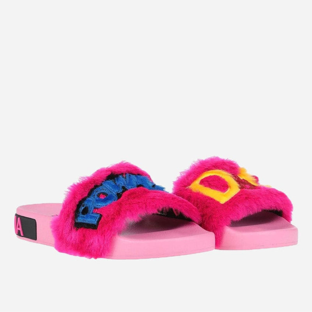 Дамски чехли Dolce & Gabbana Fur Women Slippers