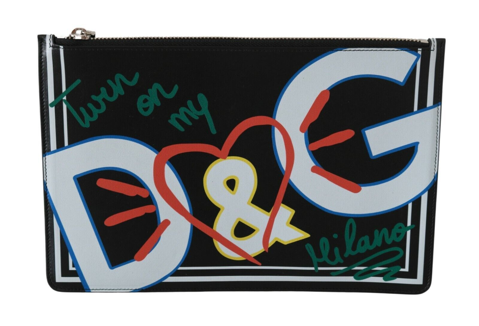 Dolce &amp; Gabbana елегантен черен кожен портфейл за монети
