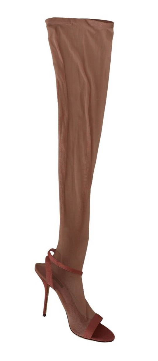 Dolce &amp; Gabbana Елегантни розови сандали с токчета с каишка около глезена