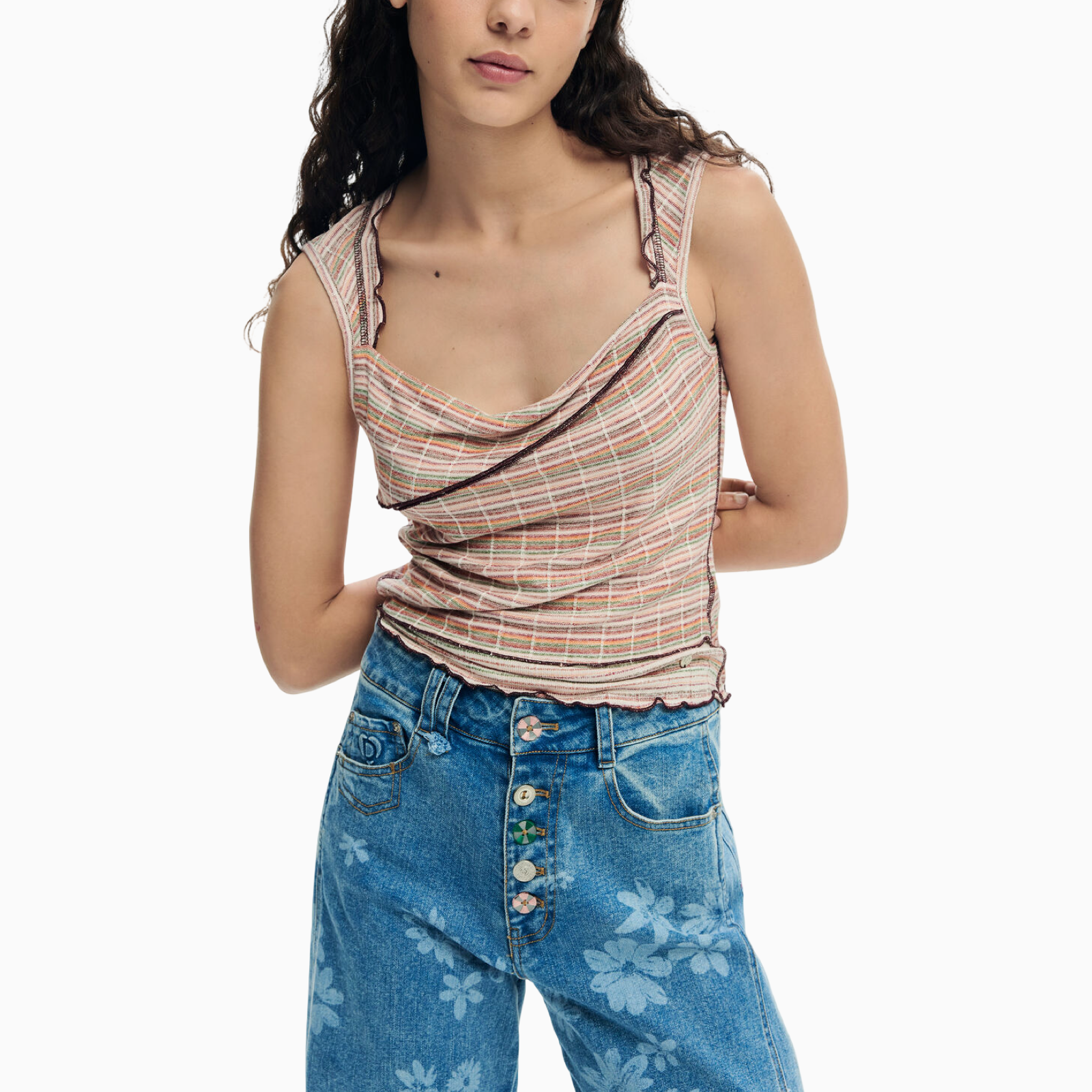 Дамски дънки Desigual Women Jeans 26SWDD06 5053 Front View