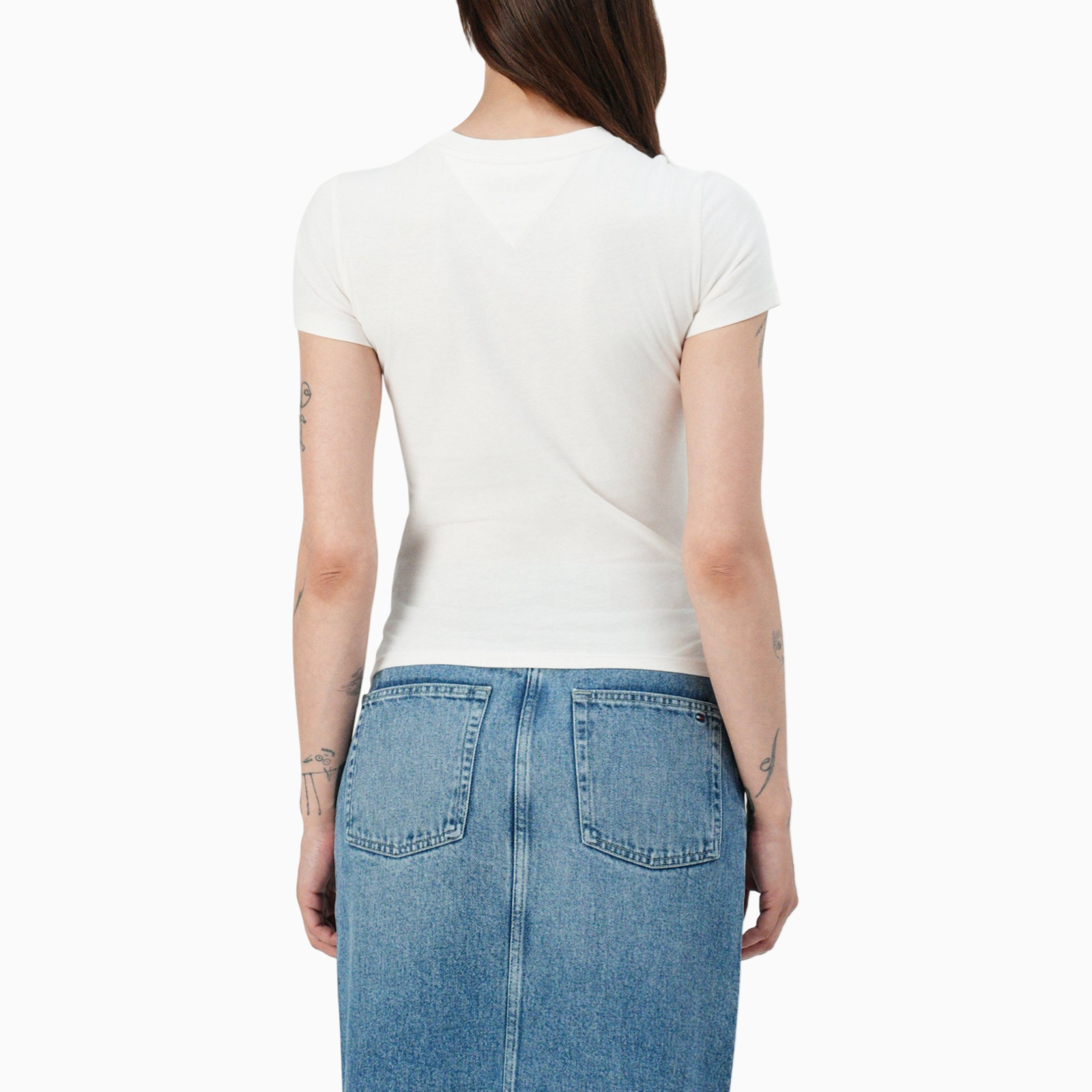 Дамска бяла тениска Tommy Hilfiger Jeans DW0DW21164 Back View